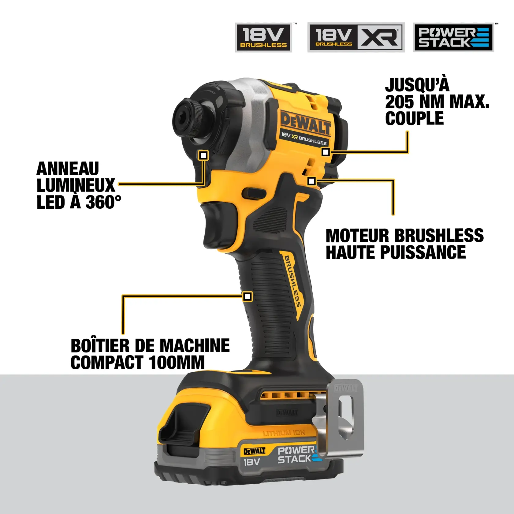 Visseuse à chocs ultra compacte XR 18V 1,7 Ah Li-ion brushless - POWERSTACK™