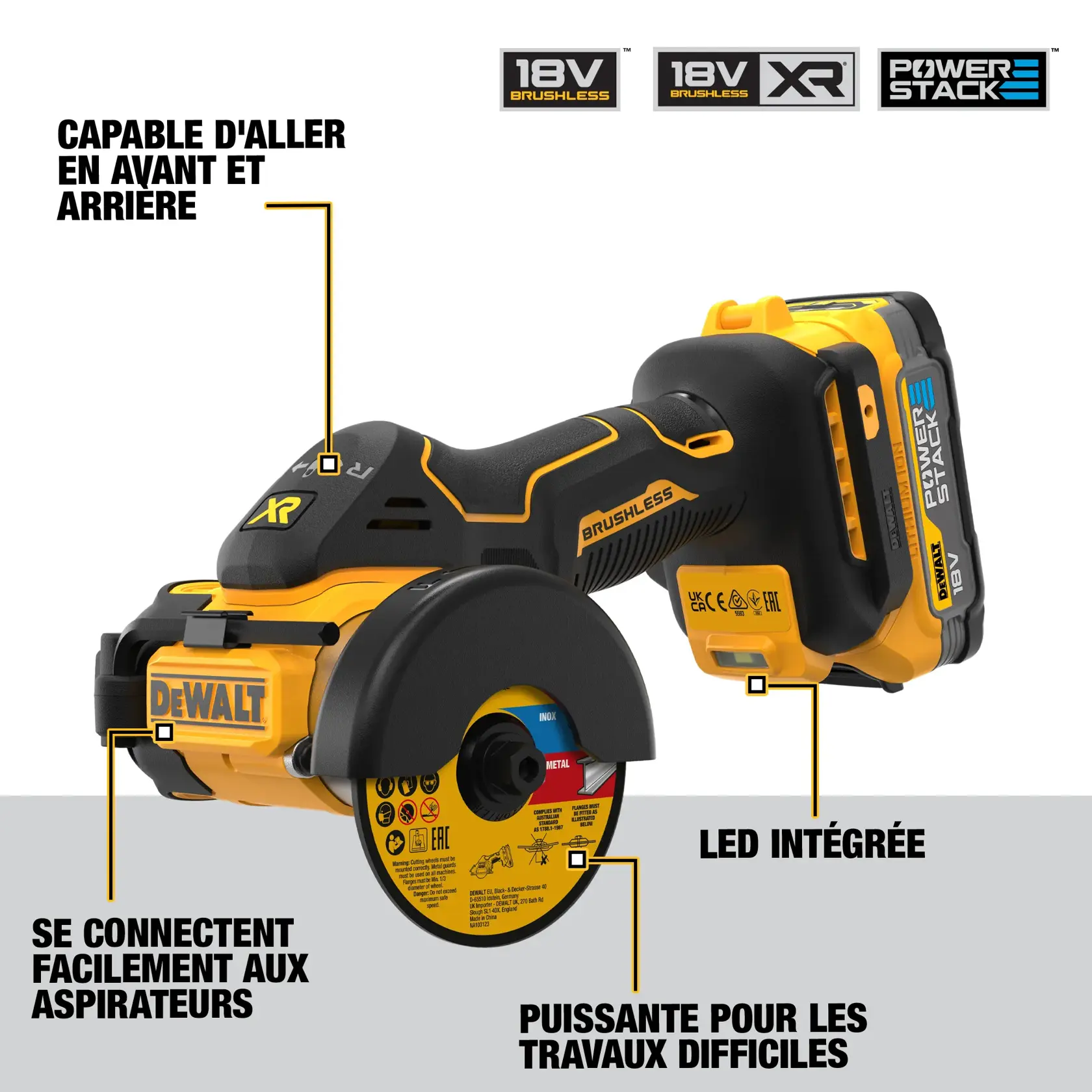 Meuleuse 76 mm XR 18V 1.7 Ah Li-ion brushless