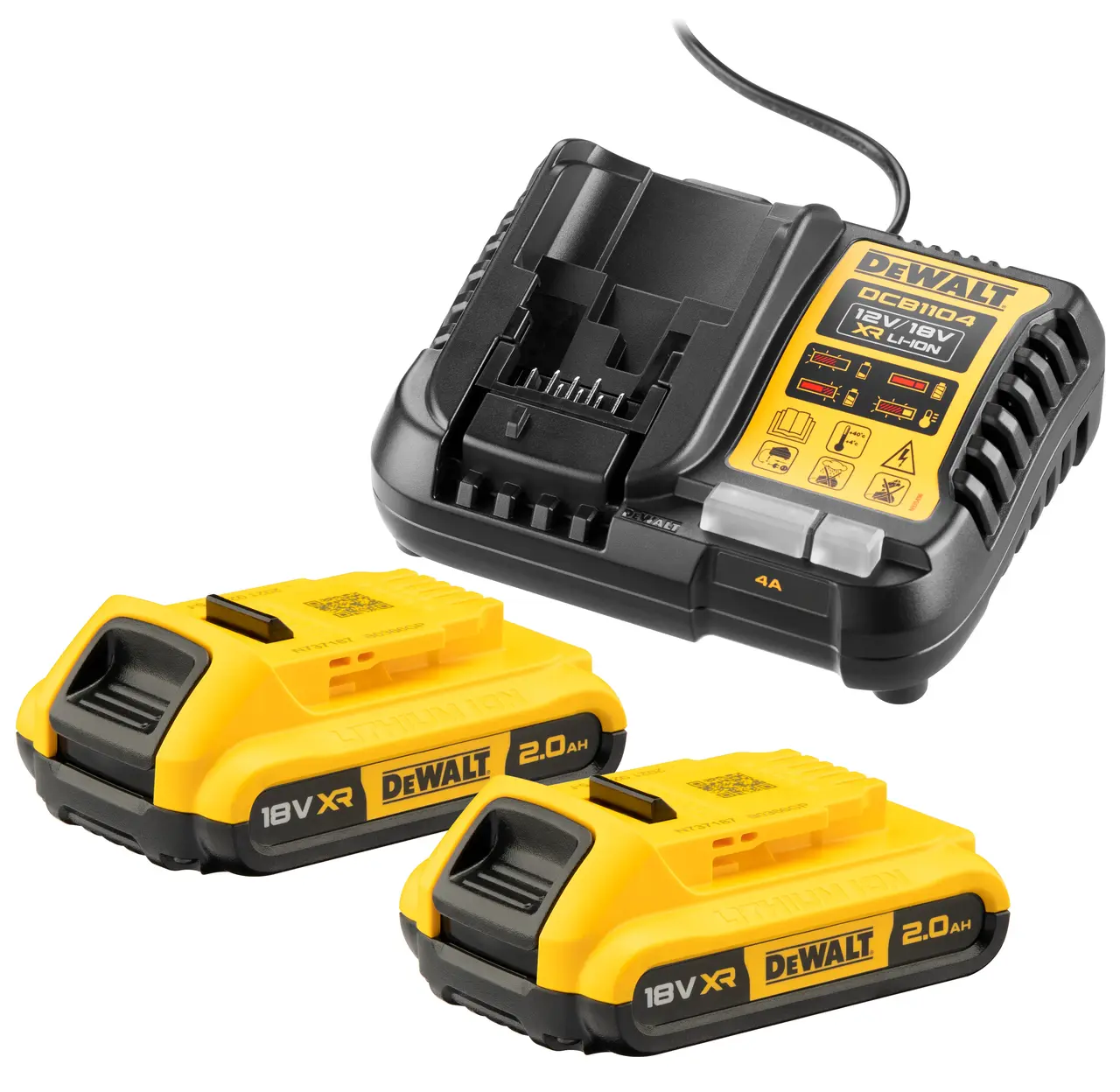 Pack 2 batteries XR 18V 2 Ah Li-ion + chargeur
