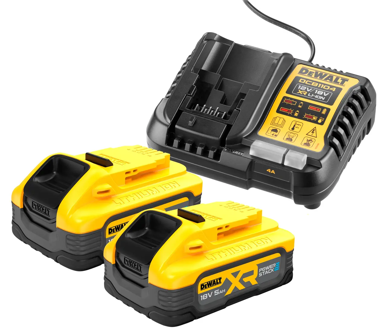Pack 2 batteries POWERSTACK XR 18V 5 Ah Li-ion + chargeur