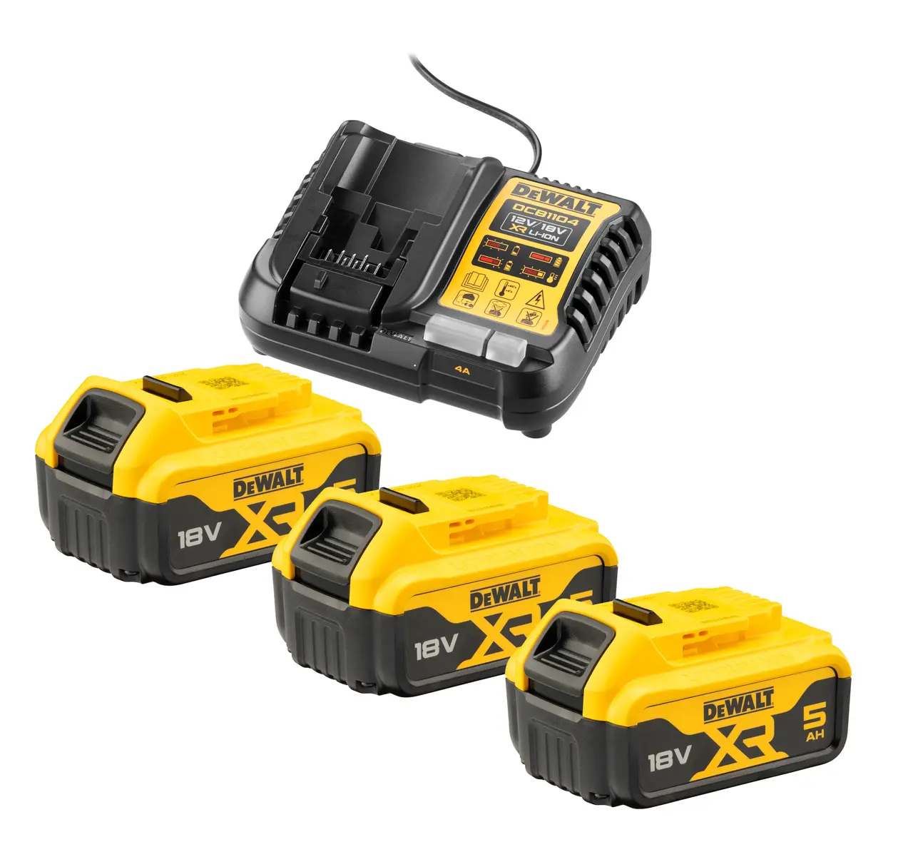 Pack 3 batteries XR 18V 5 Ah Li-ion + chargeur