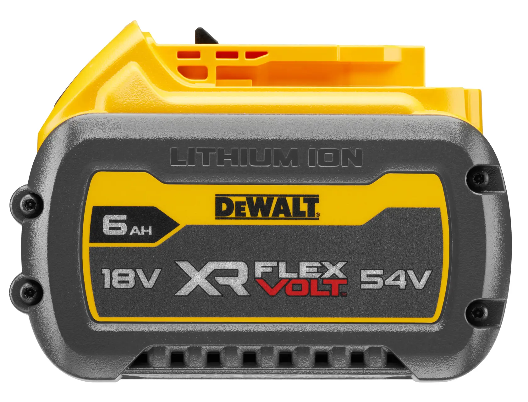 DEWALT FLEXVOLT logo with DEWALT in bold yellow letters and FLEXVOLT in white and red letters on a black background.