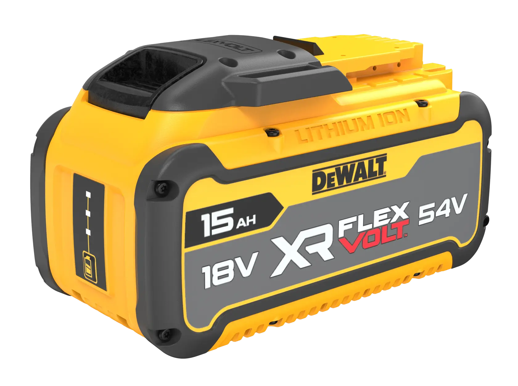DEWALT FLEXVOLT logo with DEWALT in bold yellow letters and FLEXVOLT in white and red letters on a black background.