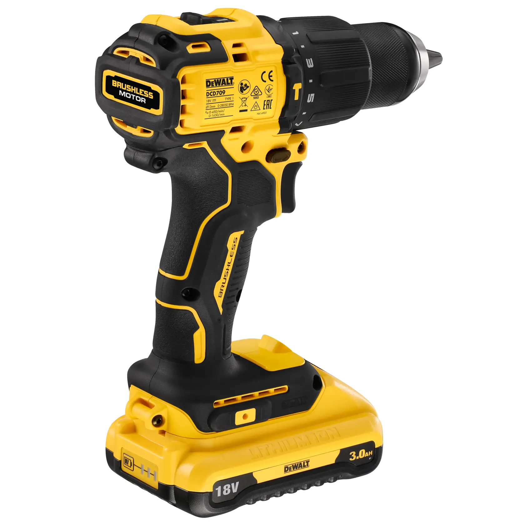 Perceuse visseuse compacte percussion XR 18v 3ah li-ion brushless - mandrin métal