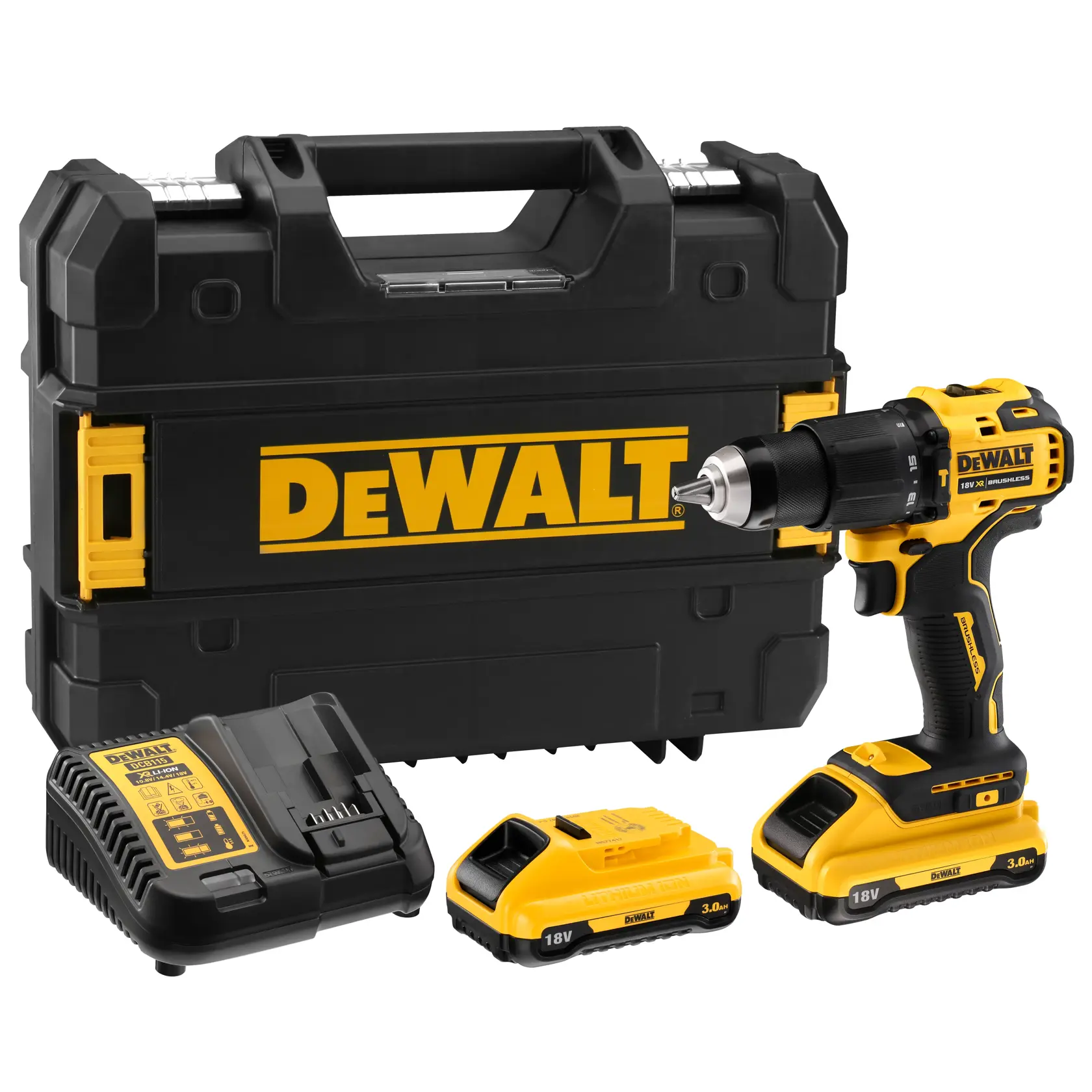 Perceuse visseuse compacte percussion XR 18v 3ah li-ion brushless - mandrin métal