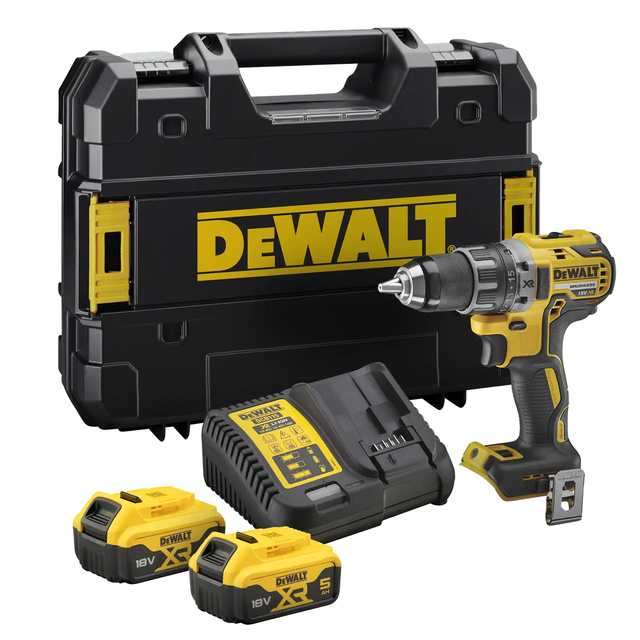 Perceuse-visseuse compacte XR 18V 5 Ah Li-ion brushless - 2 batteries