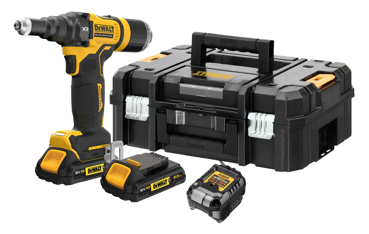 Riveteuse XR 18V 2 Ah brushless 4,8 mm - 2 batteries renforcées, coffret TSTAK