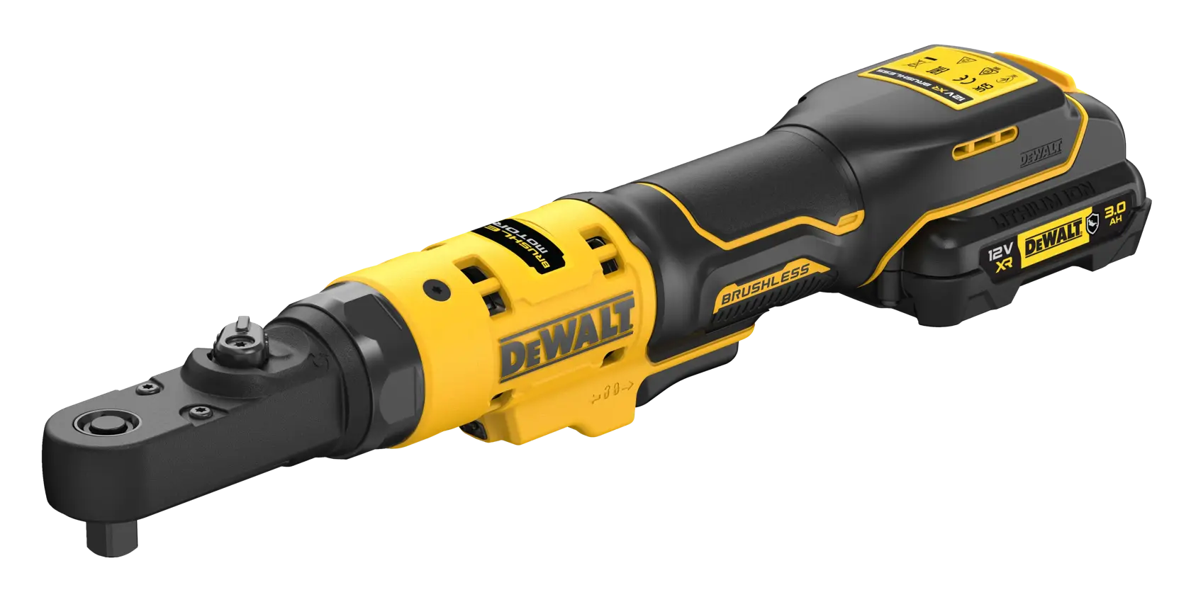 Clé à cliquet XR 12V 3 Ah Li-ion brushless - Têtes interchangeables 1/4", 3/8" et porte-embout hexagonal 1/4" - Pack "GFN"