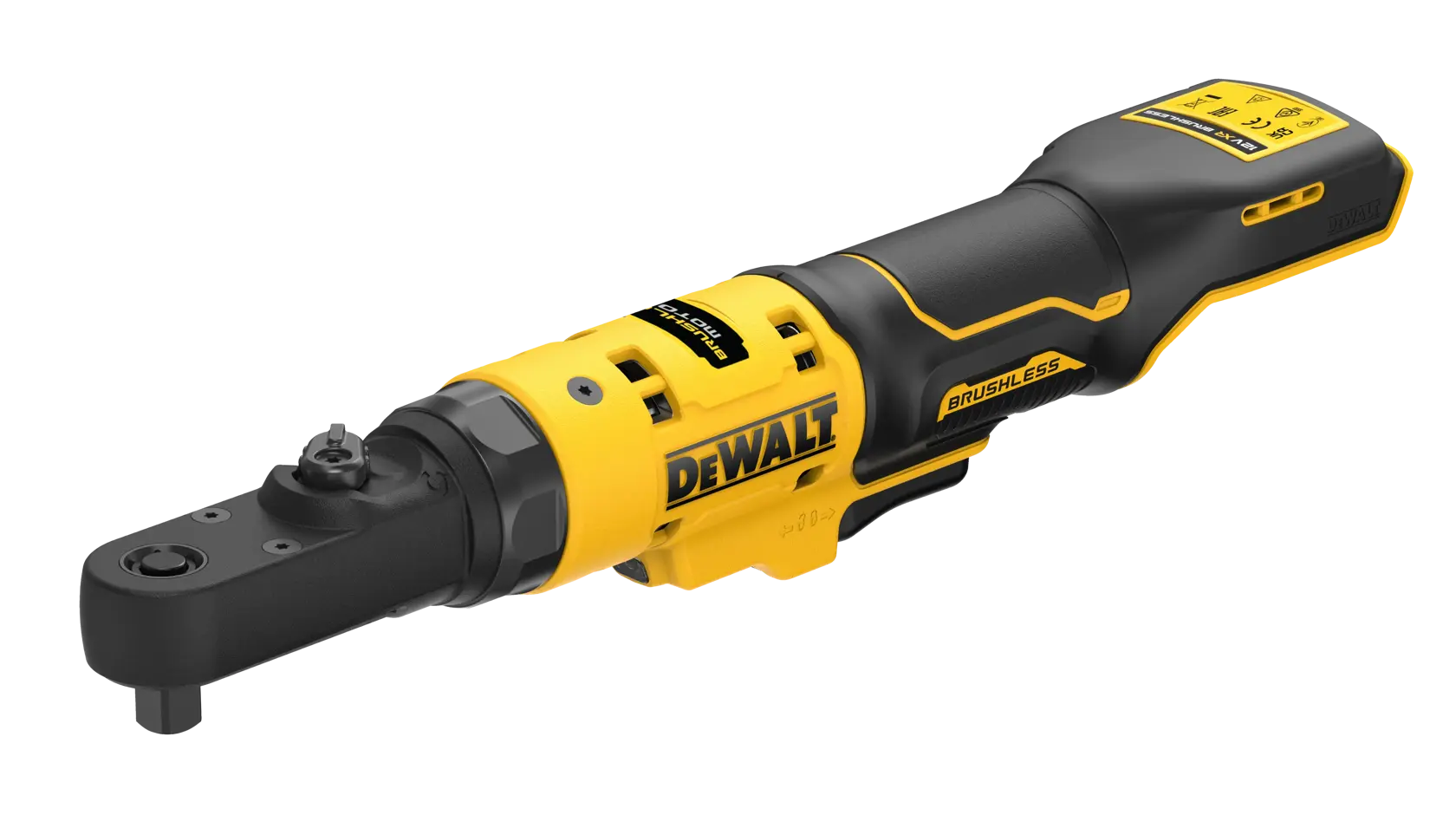 Clé à cliquet XR 12V brushless - Têtes interchangeables 1/4", 3/8" et porte-embout hexagonal 1/4"
