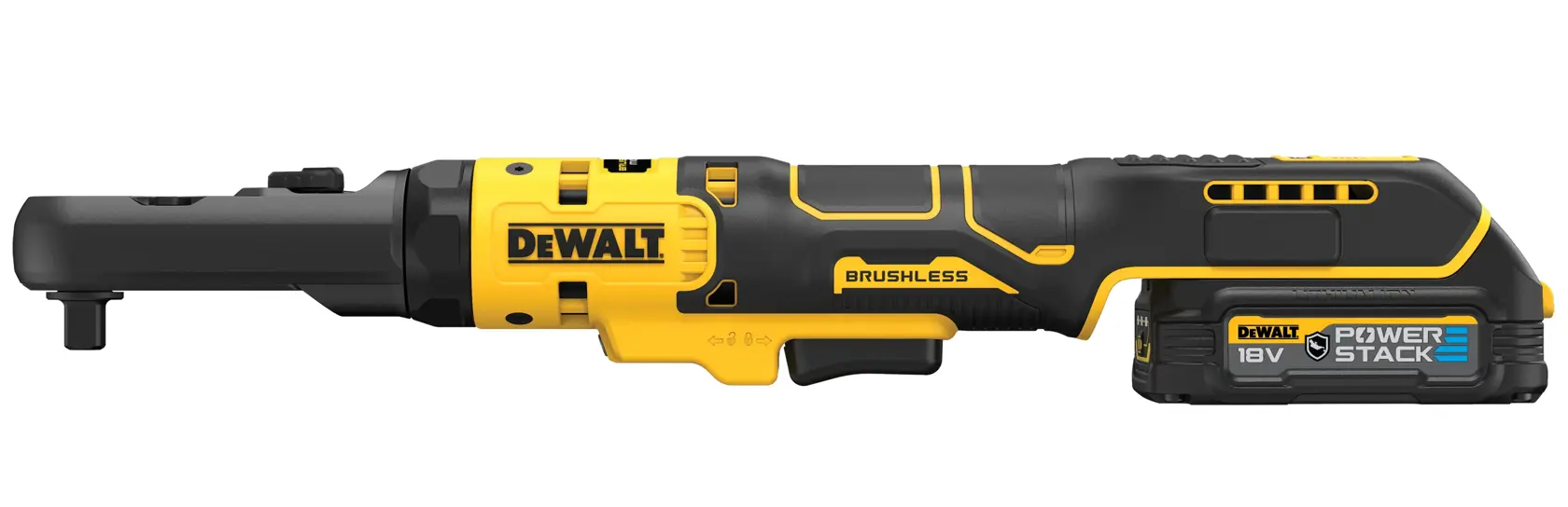 Clé à cliquet XR 18V 1.7 Ah Li-ion brushless - Têtes interchangeables 3/8" et 1/2"- POWERSTACK™ renforcée - Pack "GFN"