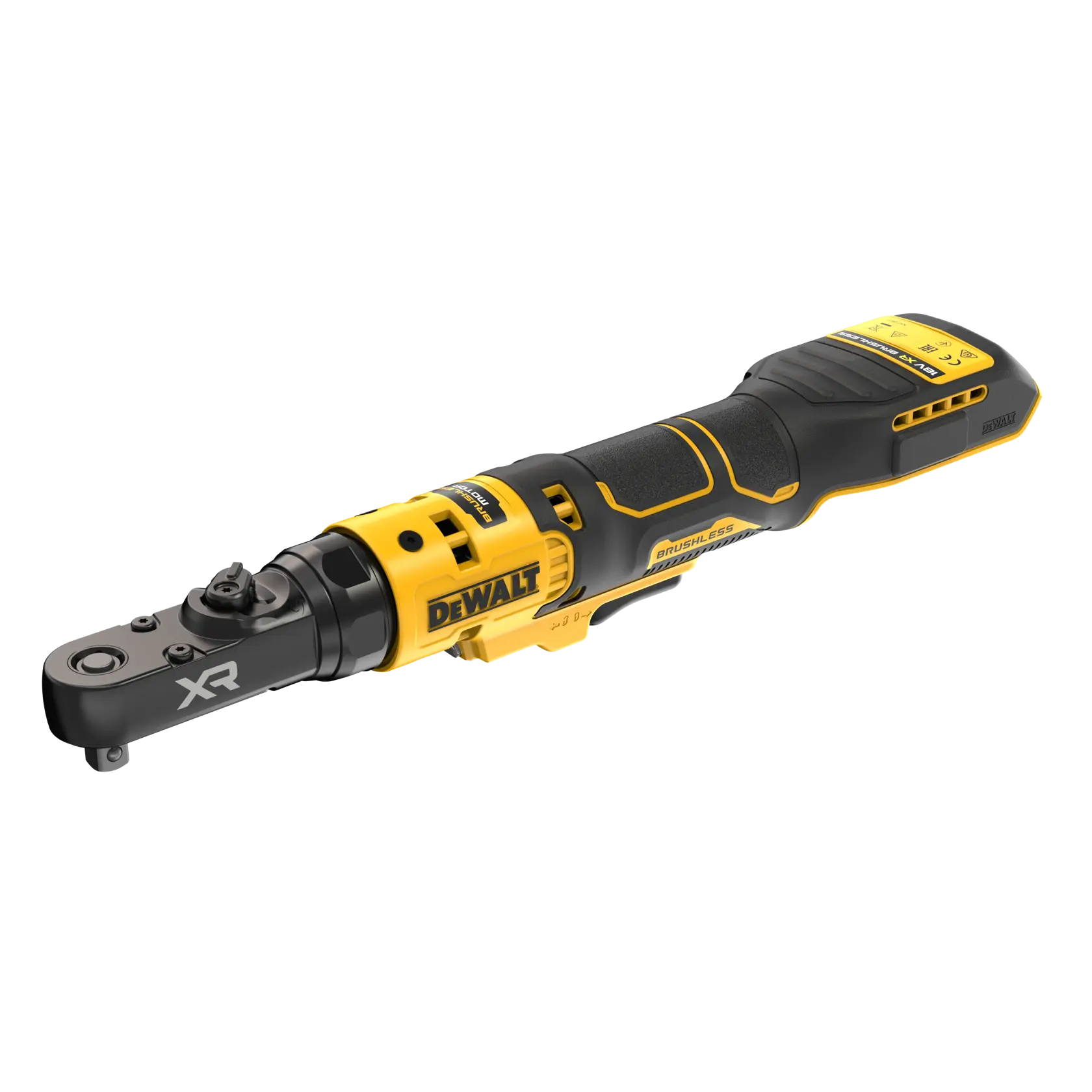 Clé à cliquet DEWALT sans fil, catégorie photographie, DCF520N-XJ, DCF520N, design noir-jaune.