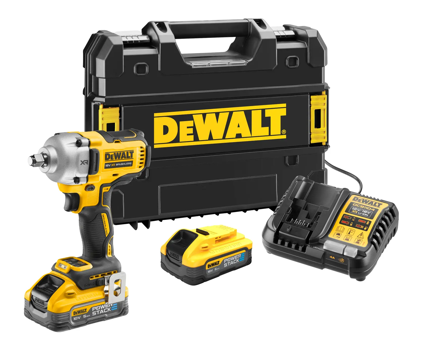 Boulonneuse à chocs 1/2‘’ compacte XR 18V 5 Ah Li-ion brushless 812 Nm - jonc de sécurité - POWERSTACK™
