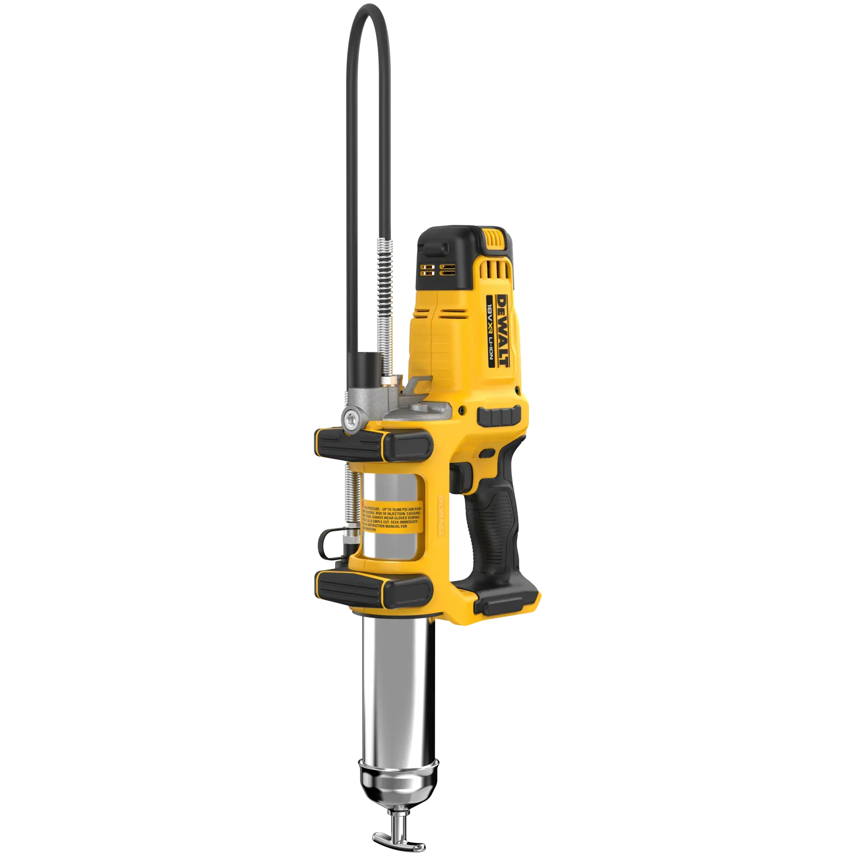DEWALT DCGG581N, DCGG581N-XJ pompe à graisse. Outil sans fil jaune/noir pour lubrification. Catégorie photographie.