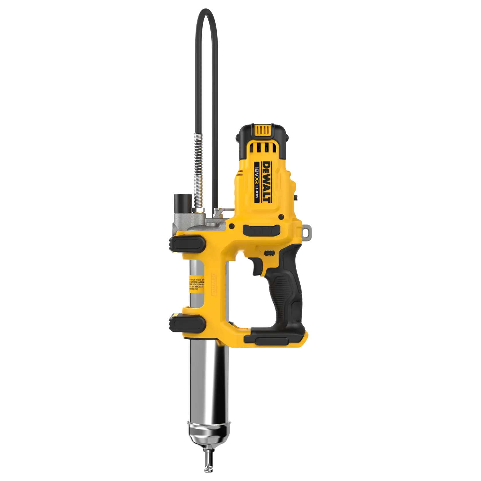 Pistolet à graisse DEWALT jaune-noir, catégorie photographie. Réf: DCGG581N, DCGG581N-XJ.
