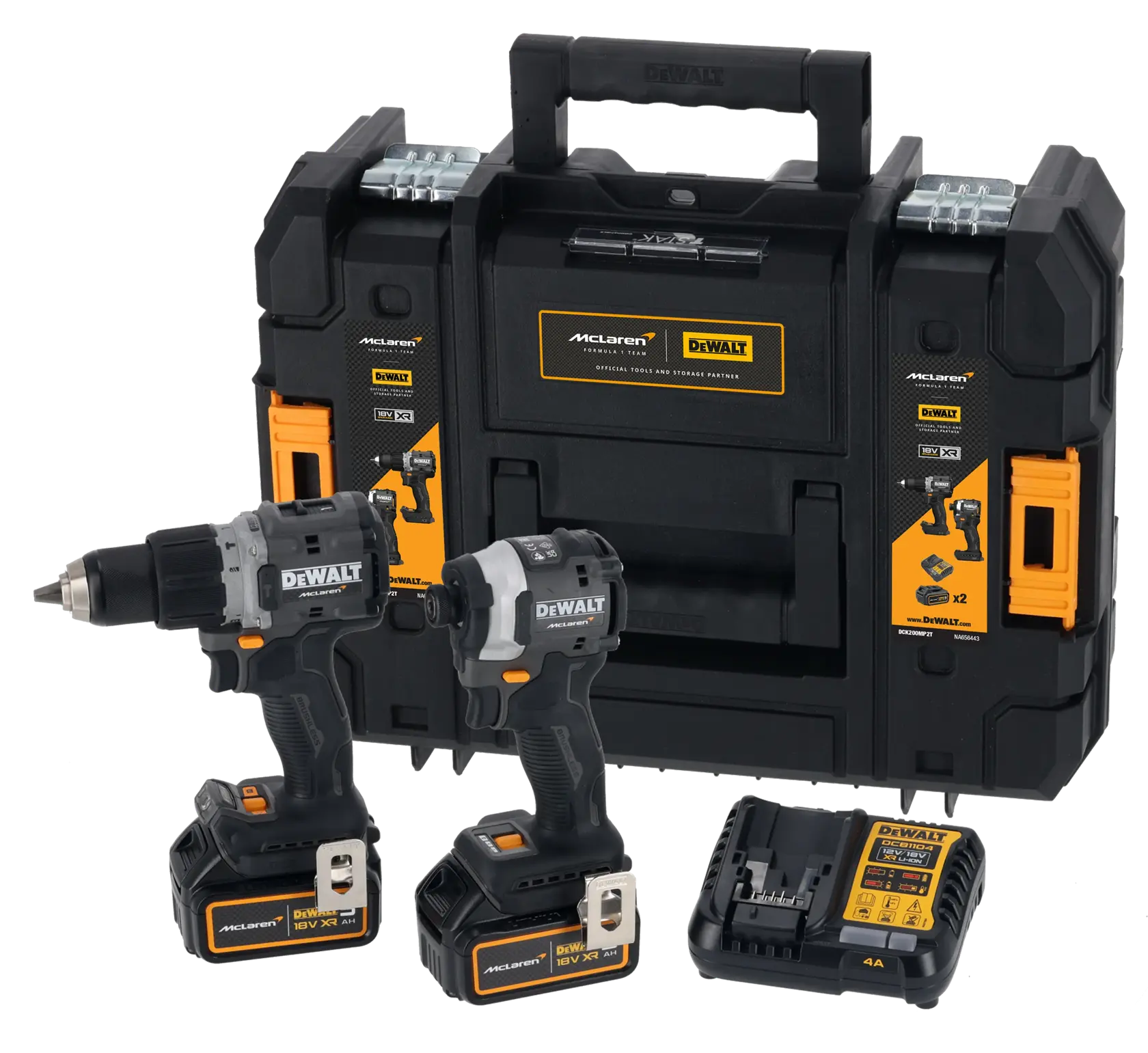Kit 2 outils XR 18V 5Ah Li-Ion Brushless POWERSTACK - perceuse-visseuse percussion DCD805 - visseuse à chocs DCF850 - ÉDITION LIMITÉE MCLAREN