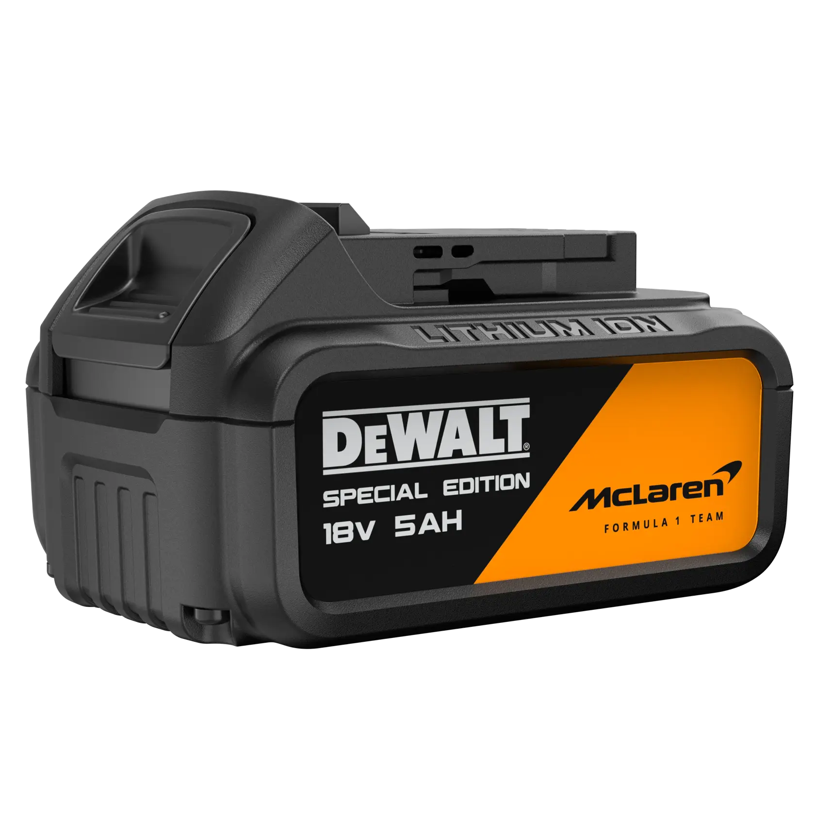 Batterie DEWALT 18V 5Ah McLaren édition spéciale. SKU : DCK2224MP2T-QW, DCK2224MP2T.
