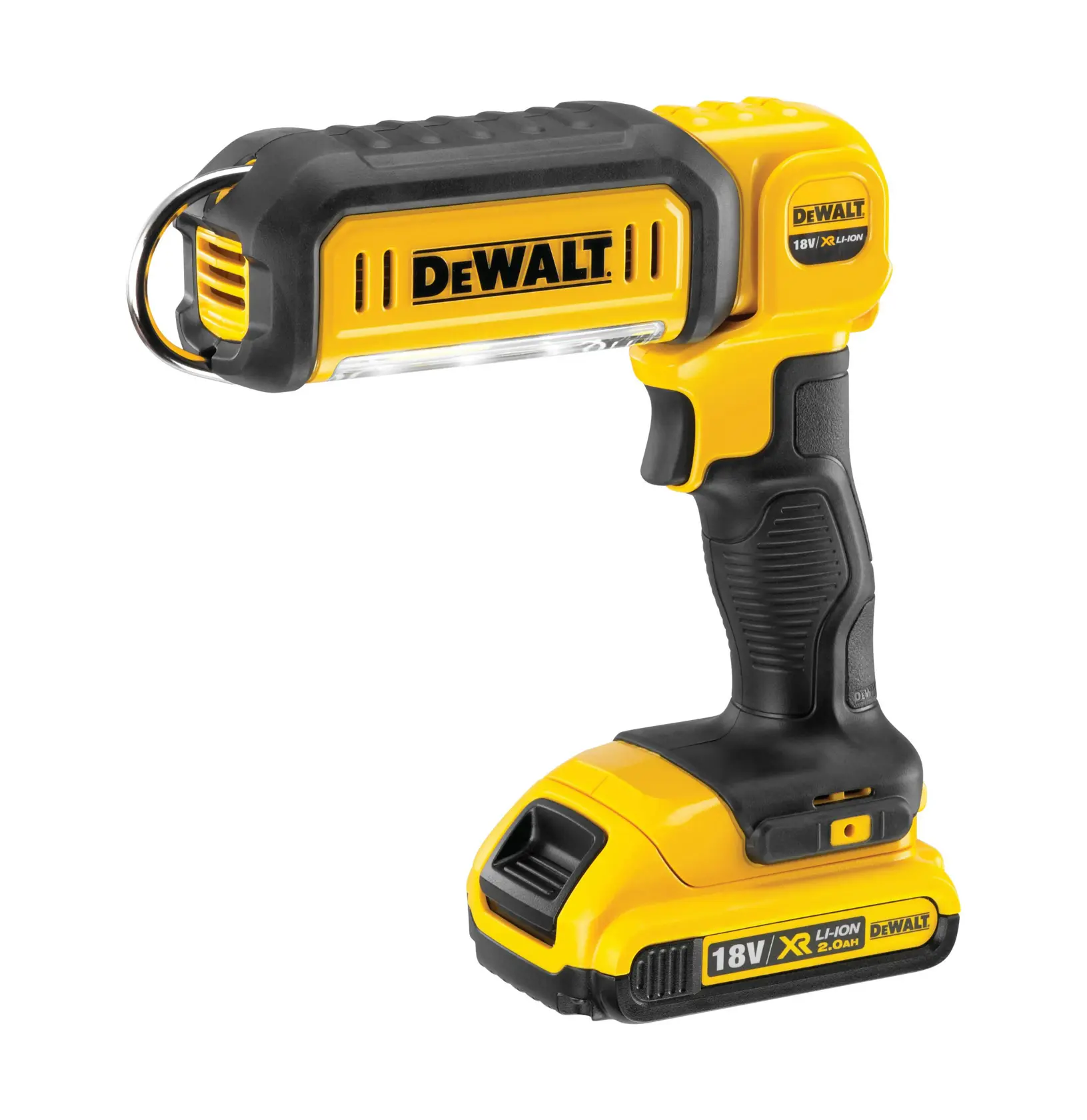 Logo DEWALT centré sur un fond blanc.