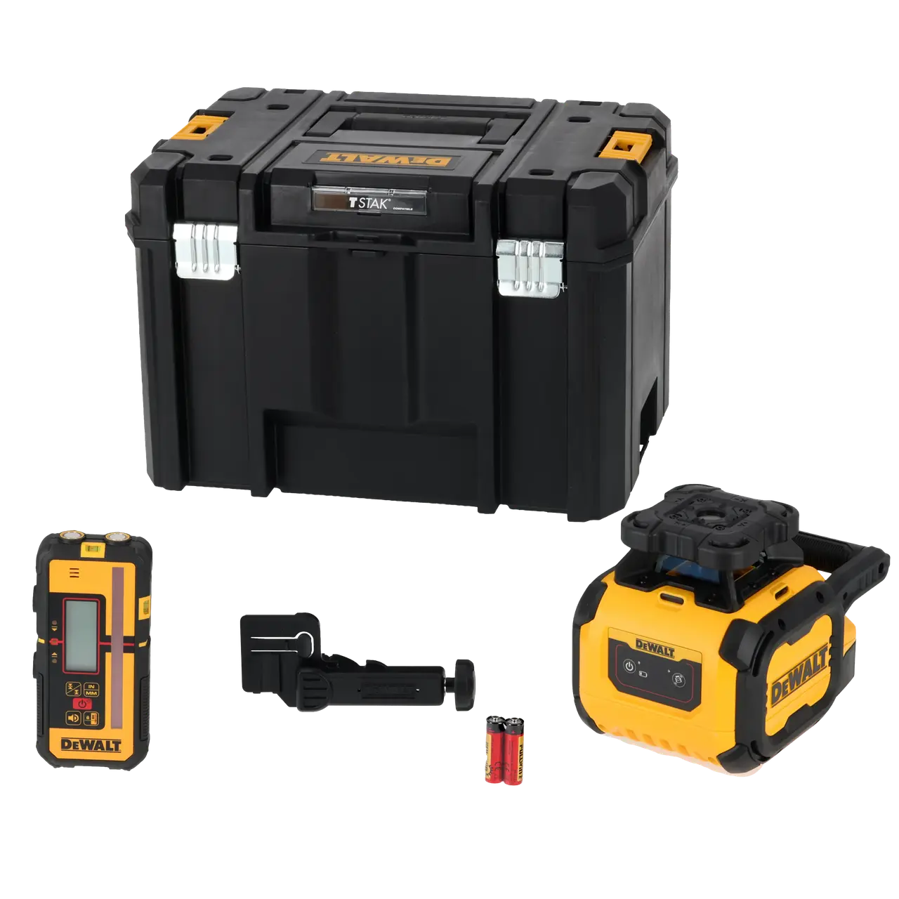 Pack PRO Niveau laser rotatif horizontal - Faisceaux rouges - Alcalines