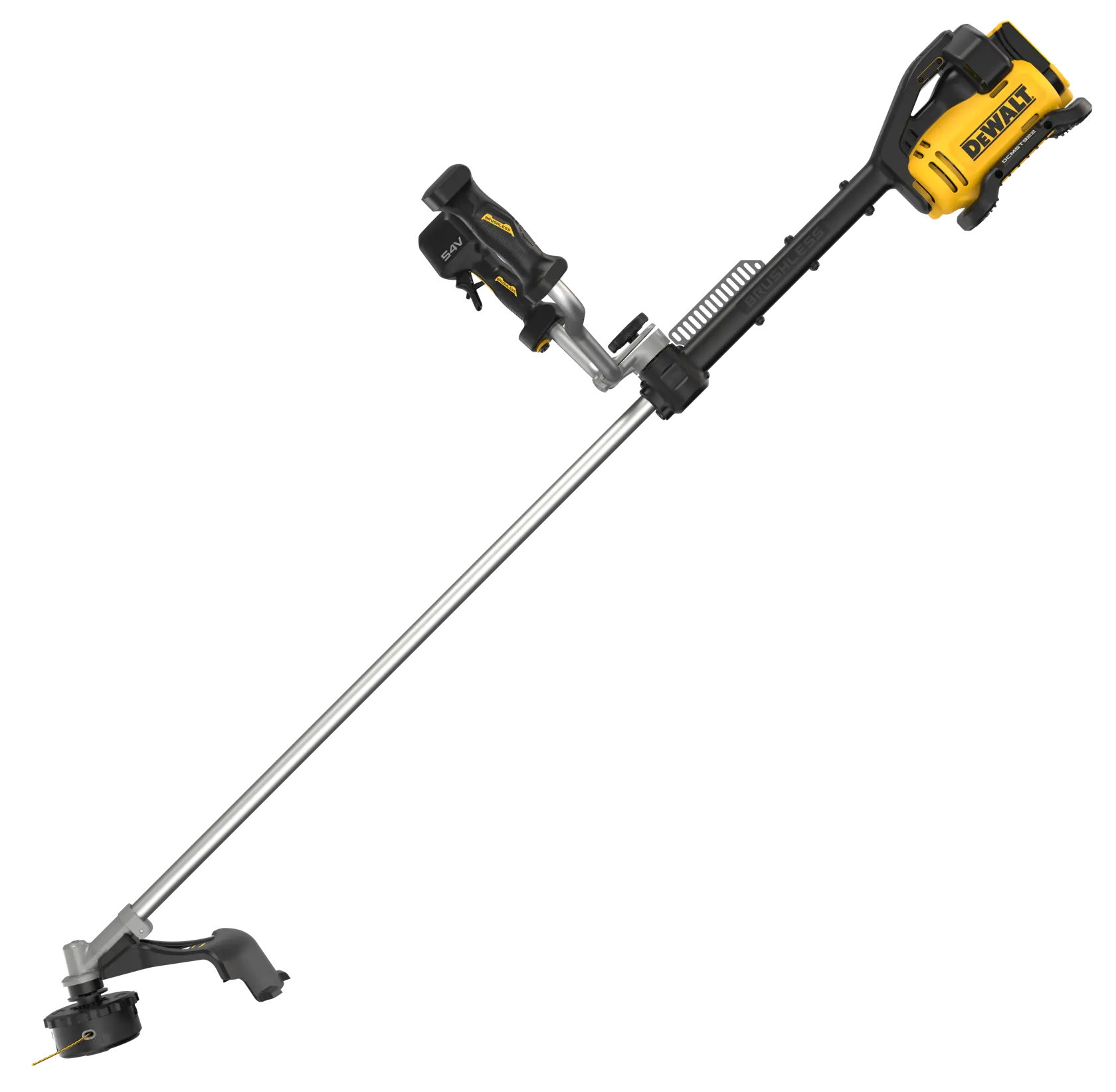 Coupe-herbe DEWALT DCMST922N, DCMST922N-XJ, avec poignée et tête de coupe visibles.