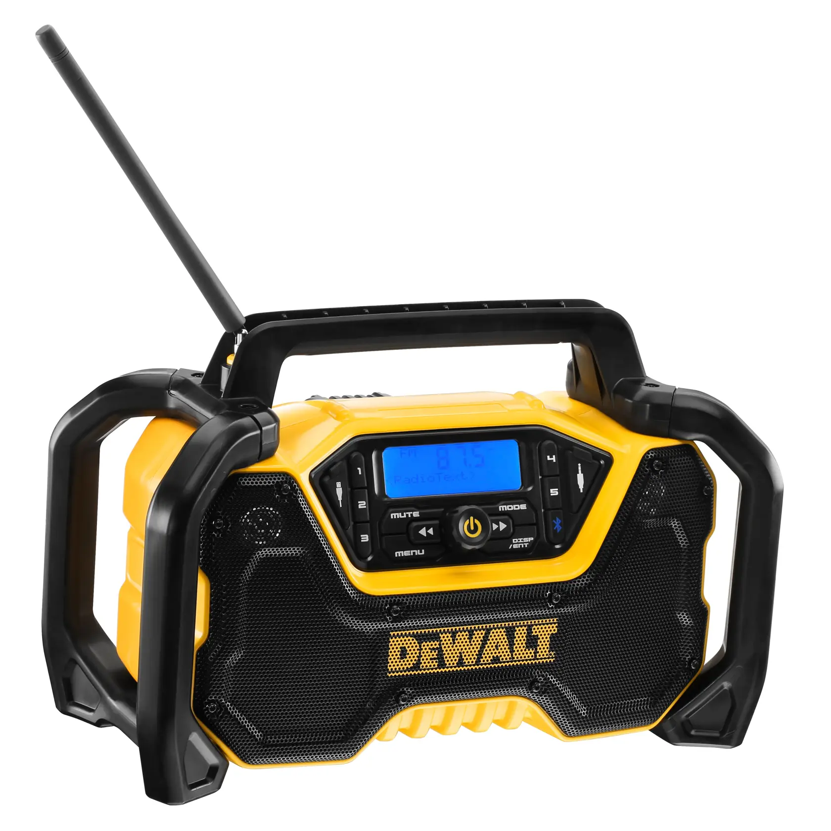 Logo DEWALT centré sur un fond blanc.