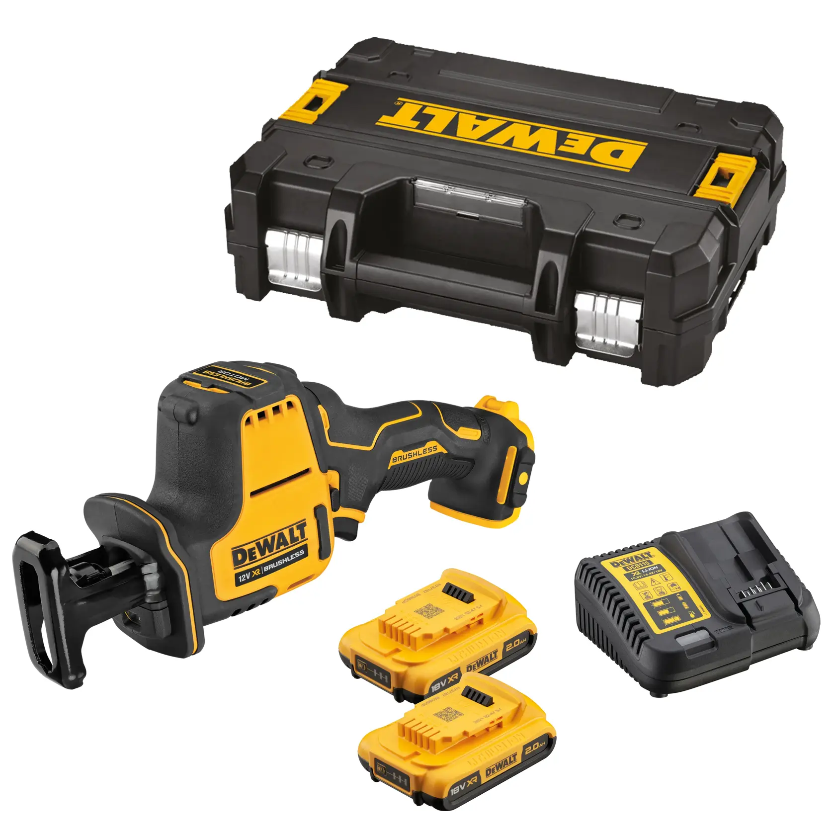 Scie sabre compacte XR 12V brushless - 2 batteries 2Ah
