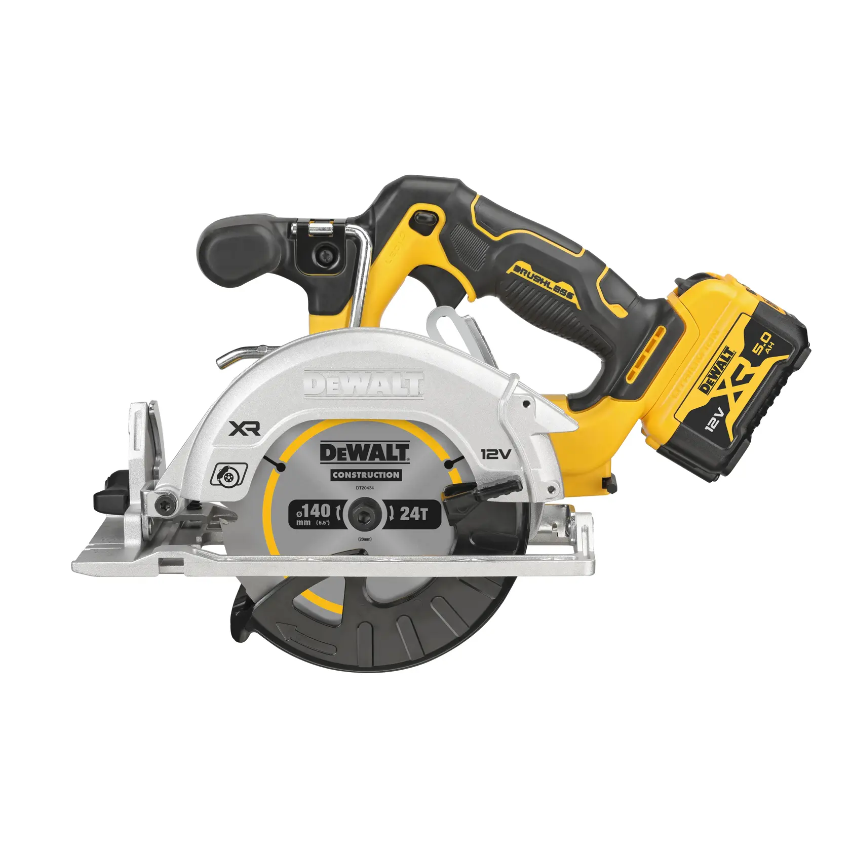 Scie circulaire 140 mm XR 12V 5 Ah brushless - 2 batteries