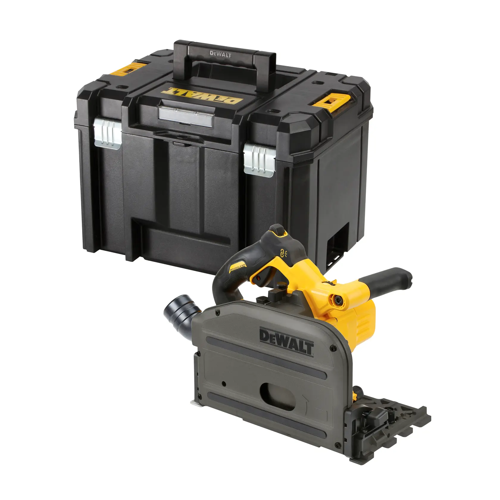 Logo DEWALT centré sur un fond blanc.