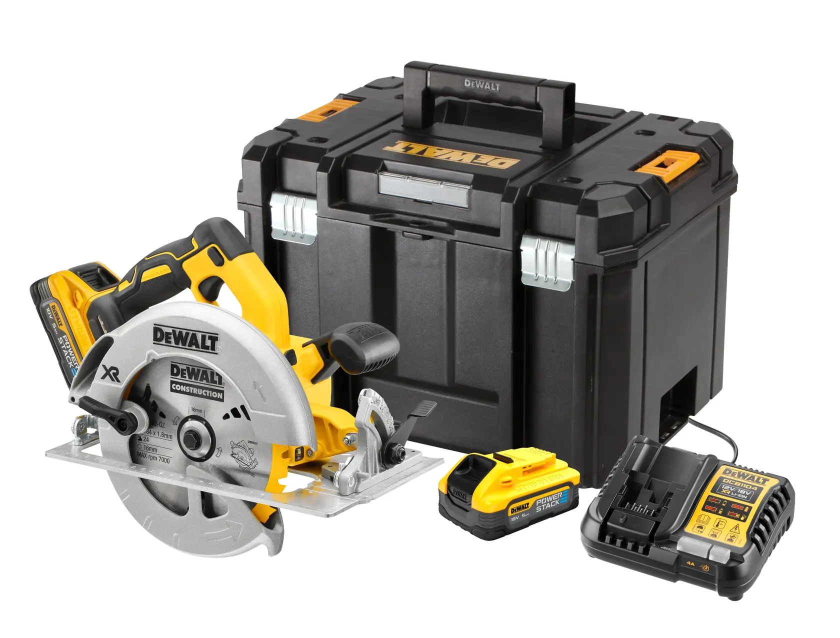 Scie circulaire XR 18V 5 Ah Li-ion brushless 184 mm - POWERSTACK™