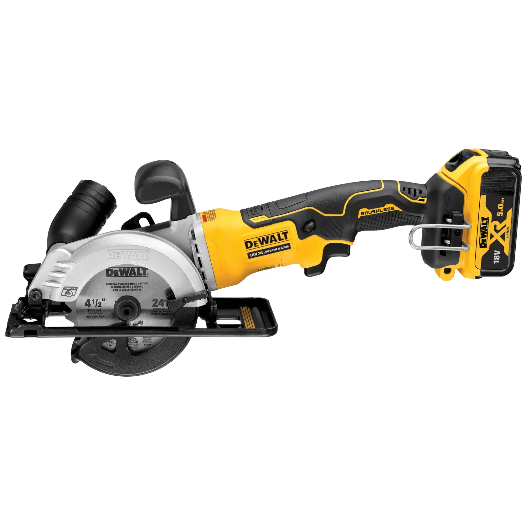 Scie circulaire XR 18V 5 Ah Li-ion brushless 115 mm