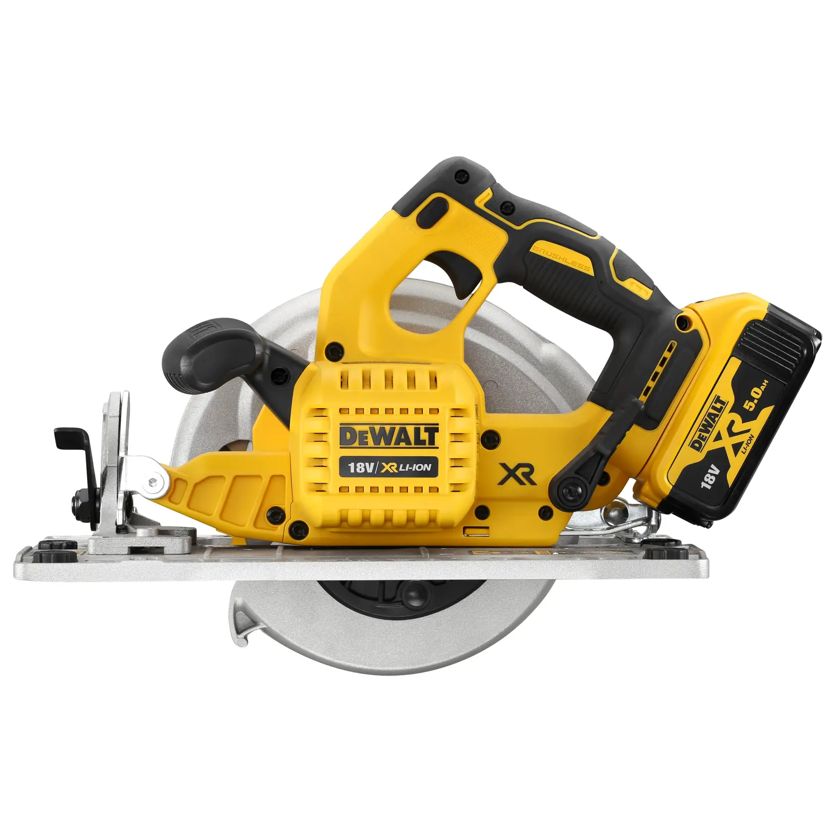 Scie circulaire XR 18V 5 Ah Li-ion brushless 184 mm compatible rail de guidage