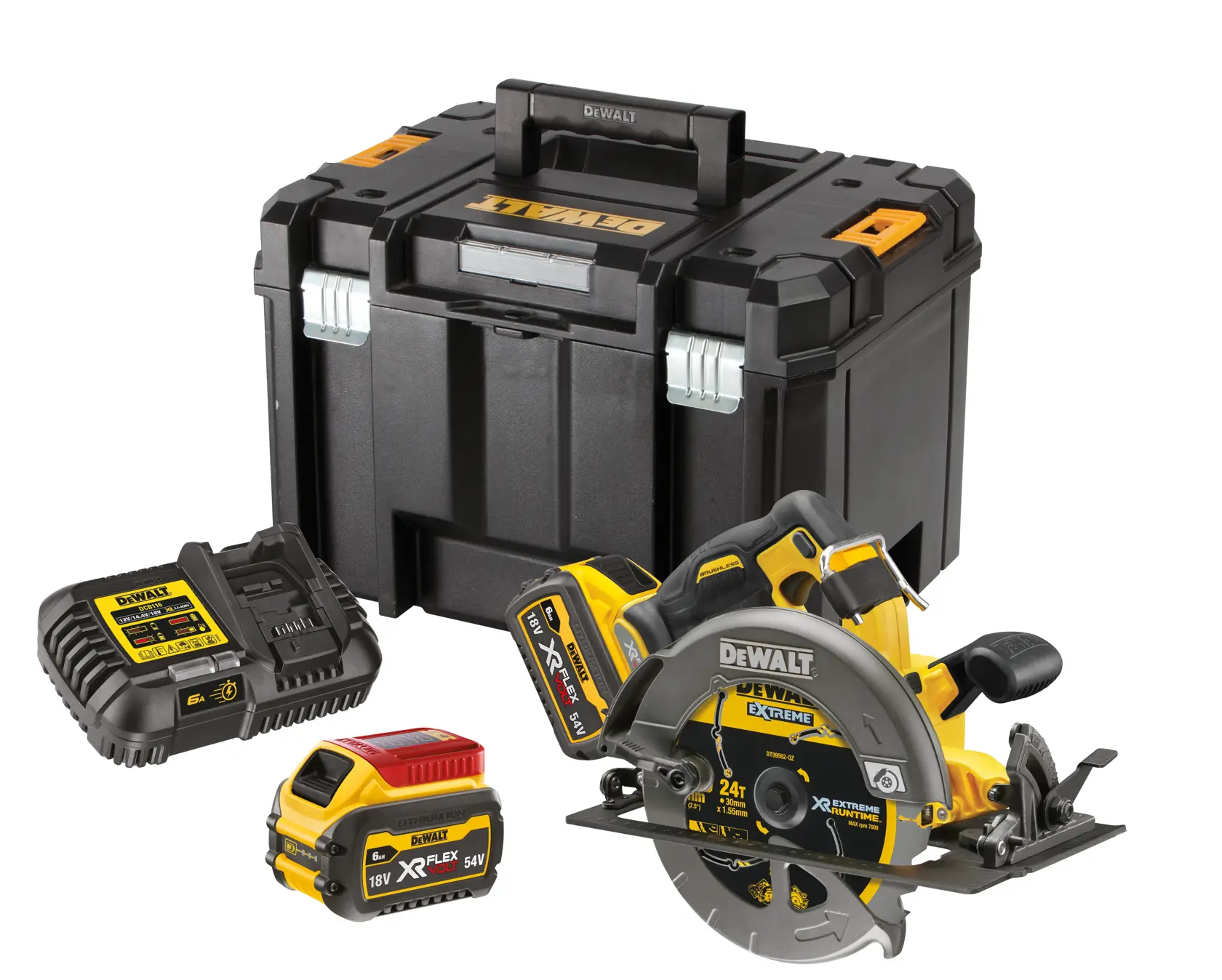 Scie circulaire XR FLEXVOLT 54V - 2 batteries 2Ah