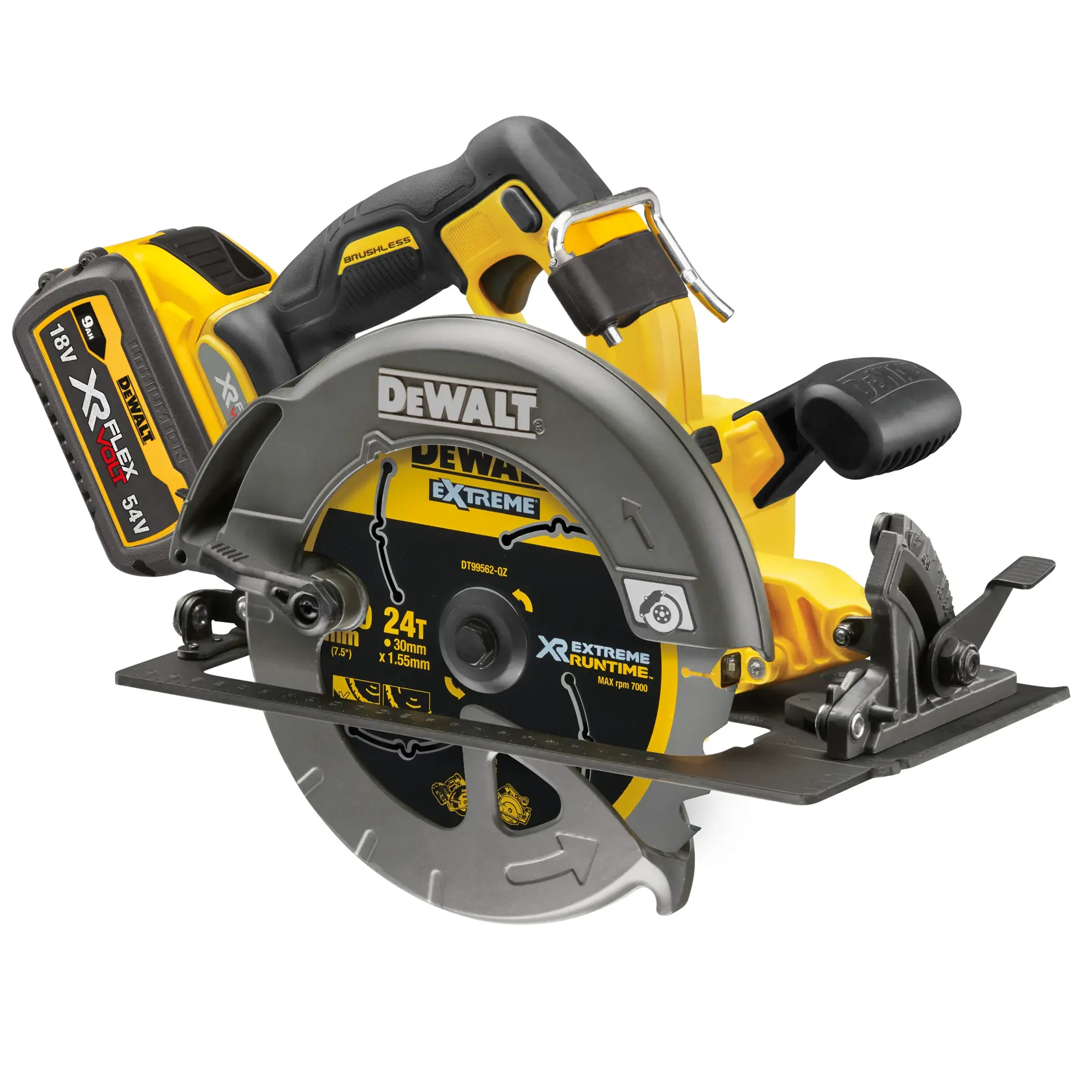 Scie circulaire XR FLEXVOLT 54V 190 mm - 2 batteries 9Ah