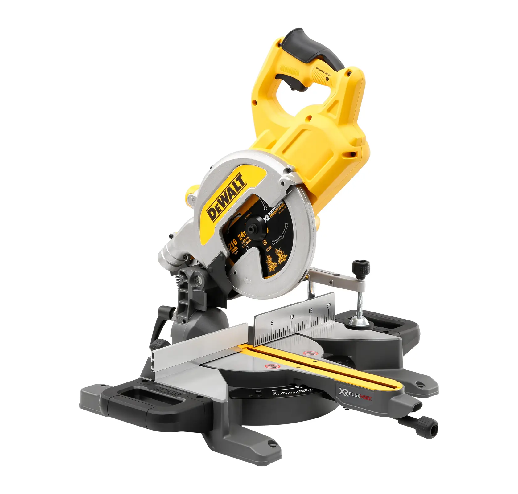 Scie à onglets radiale XR Flexvolt 54V brushless 216 mm - sans batterie ni chargeur