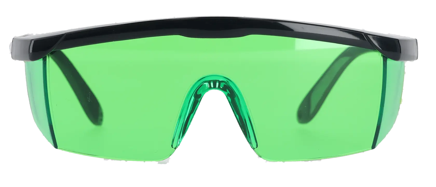 Lunettes vertes DEWALT DE0714G-XJ, DE0714G pour la photographie. Vue avant, monture noire, verre vert.