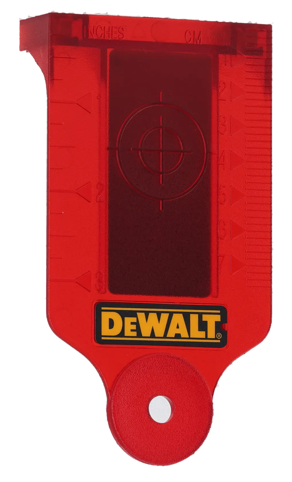Accessoire photo DEWALT DE0730, DE0730-XJ, rouge transparent, cible et graduations de règle.