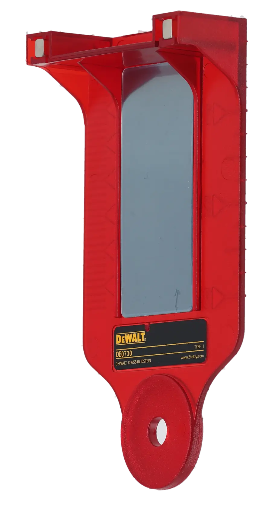 Accessoire photo DEWALT rouge, SKUs DE0730 et DE0730-XJ affichés.