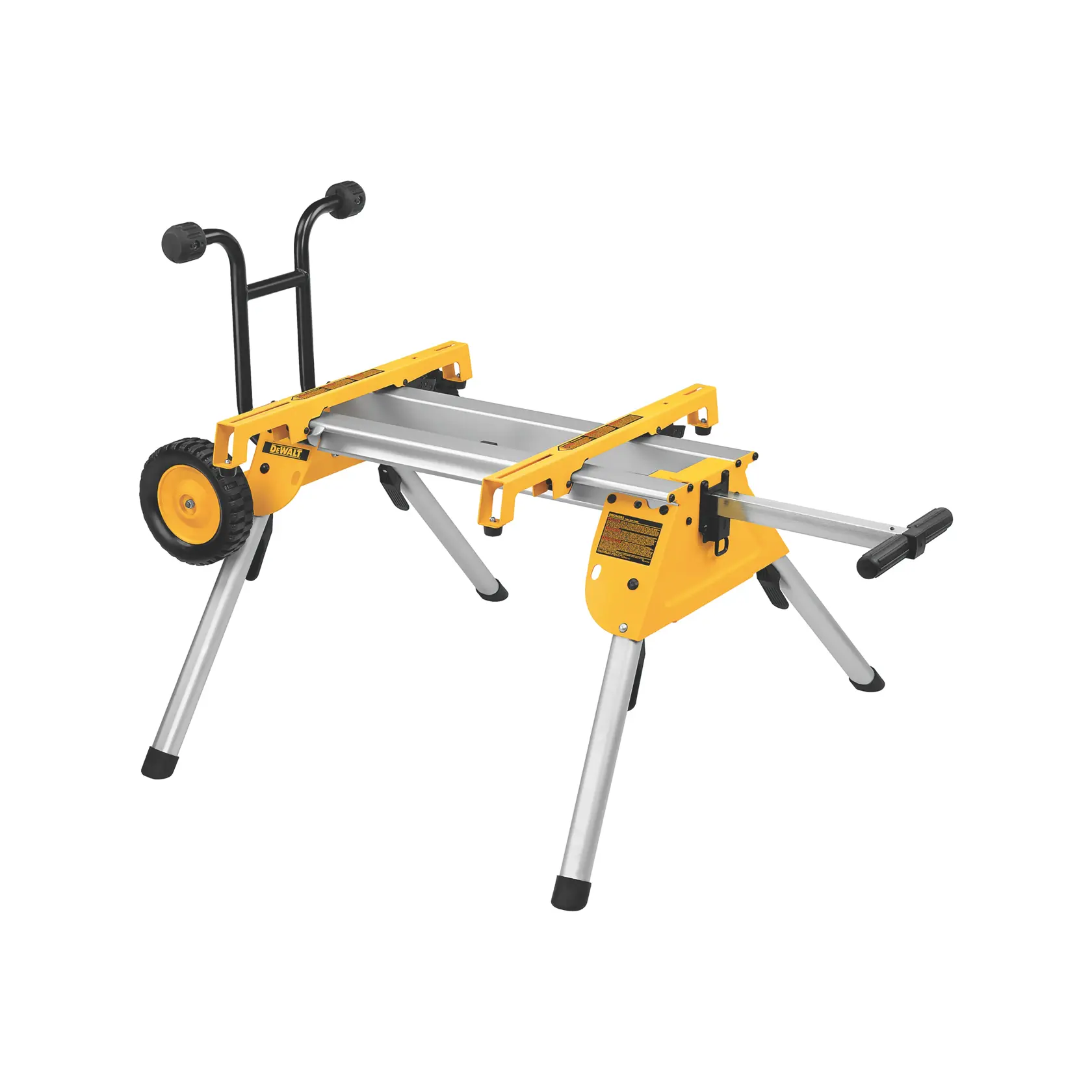 DEWALT DE7400-XJ, DE7400 : support mobile jaune pour photographie avec roues et pieds pliables.