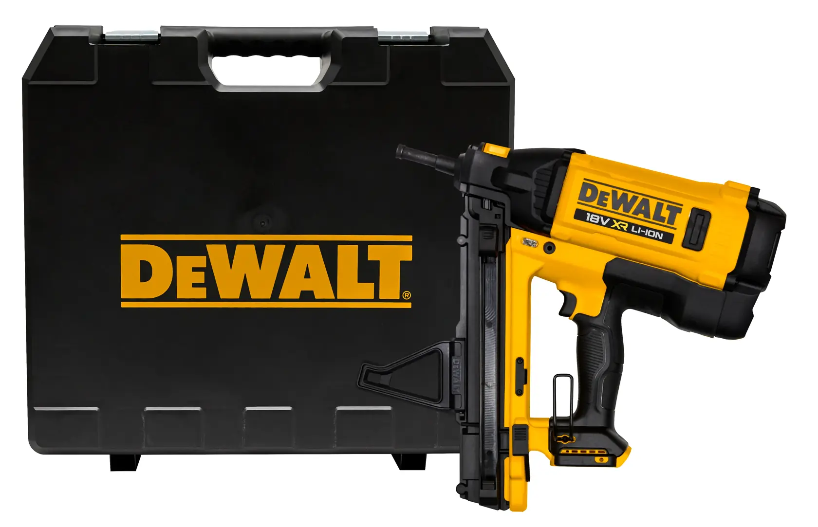 Cloueur DEWALT avec coffret, DGN845N-XJ, DGN845N. Produit de photographie.
