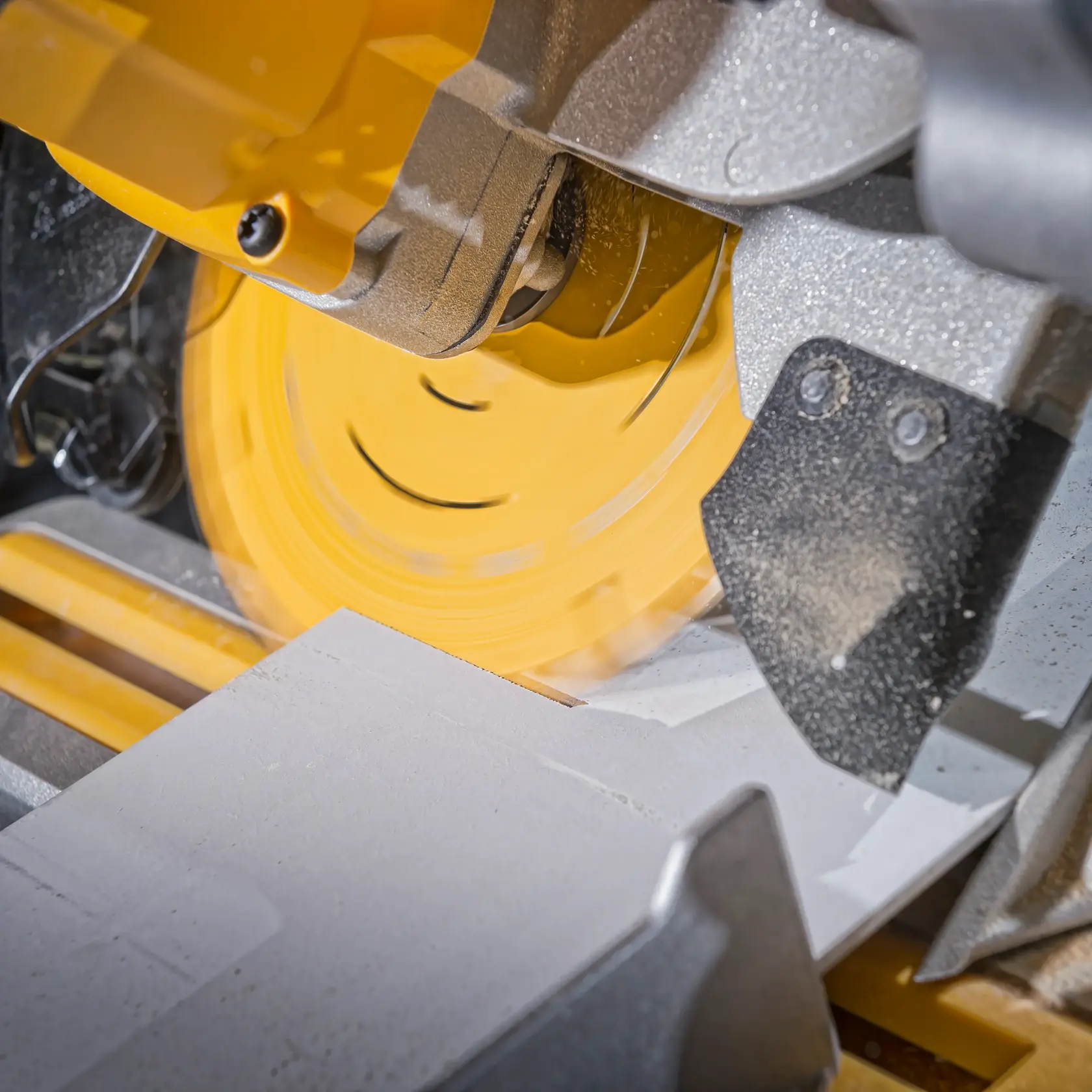 Graphic showing DEWALT XTREME Sub-Compact Series branding with the slogan 'Compact and Performance Packed' on a yellow background.