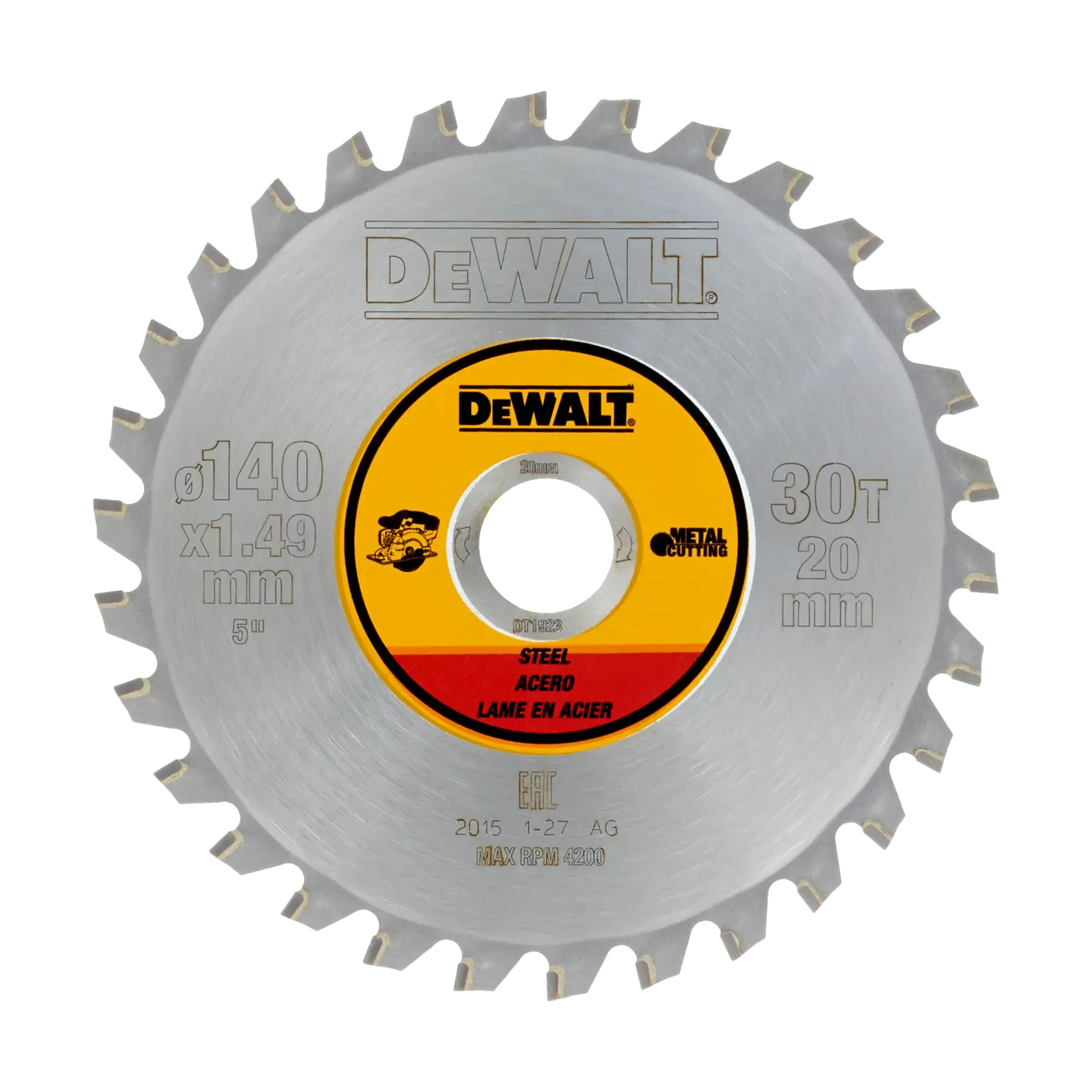 Lame de scie circulaire stationnaire 140 x 20 mm, 30 dents, TCG/Métal, angle d'attaque 1,5