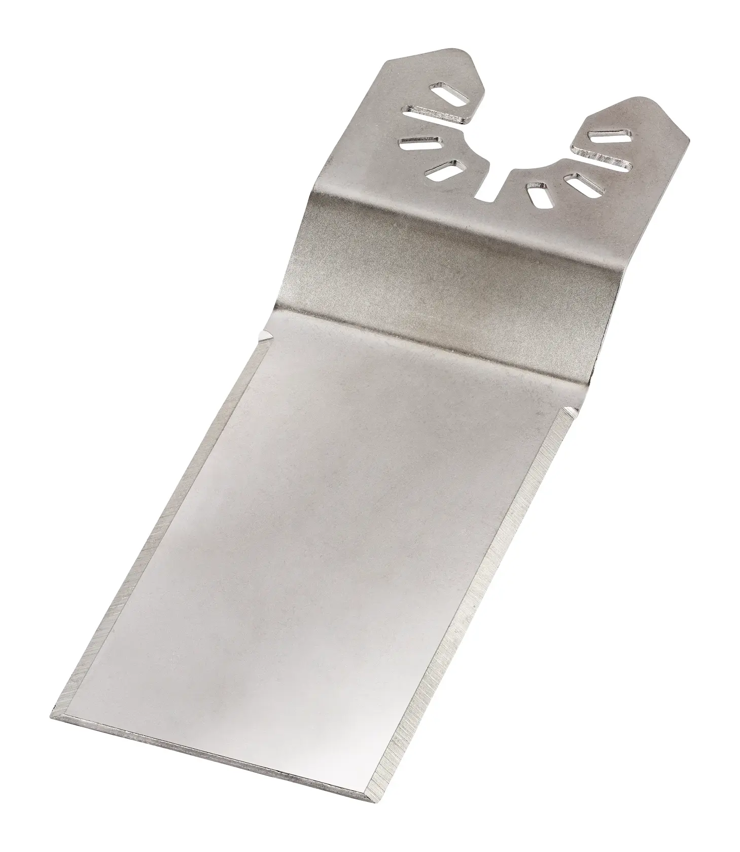 Lame plate métallique DEWALT DT20750 pour outils oscillants, utilisée pour gratter et enlever des matériaux.
