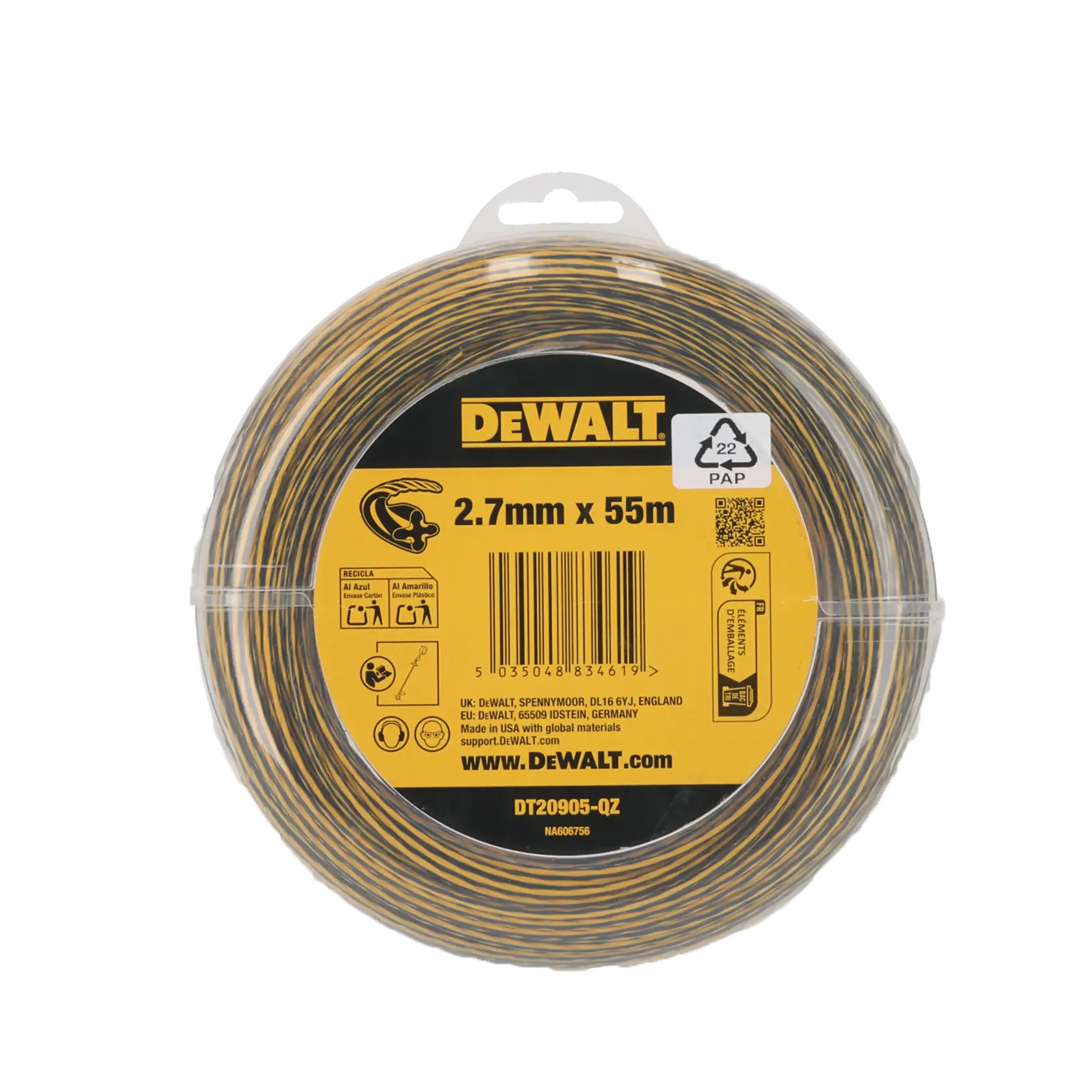 Bobine DEWALT 2,7mm x 55m. Réf DT20905-QZ, DT20905. Catégorie photographie.