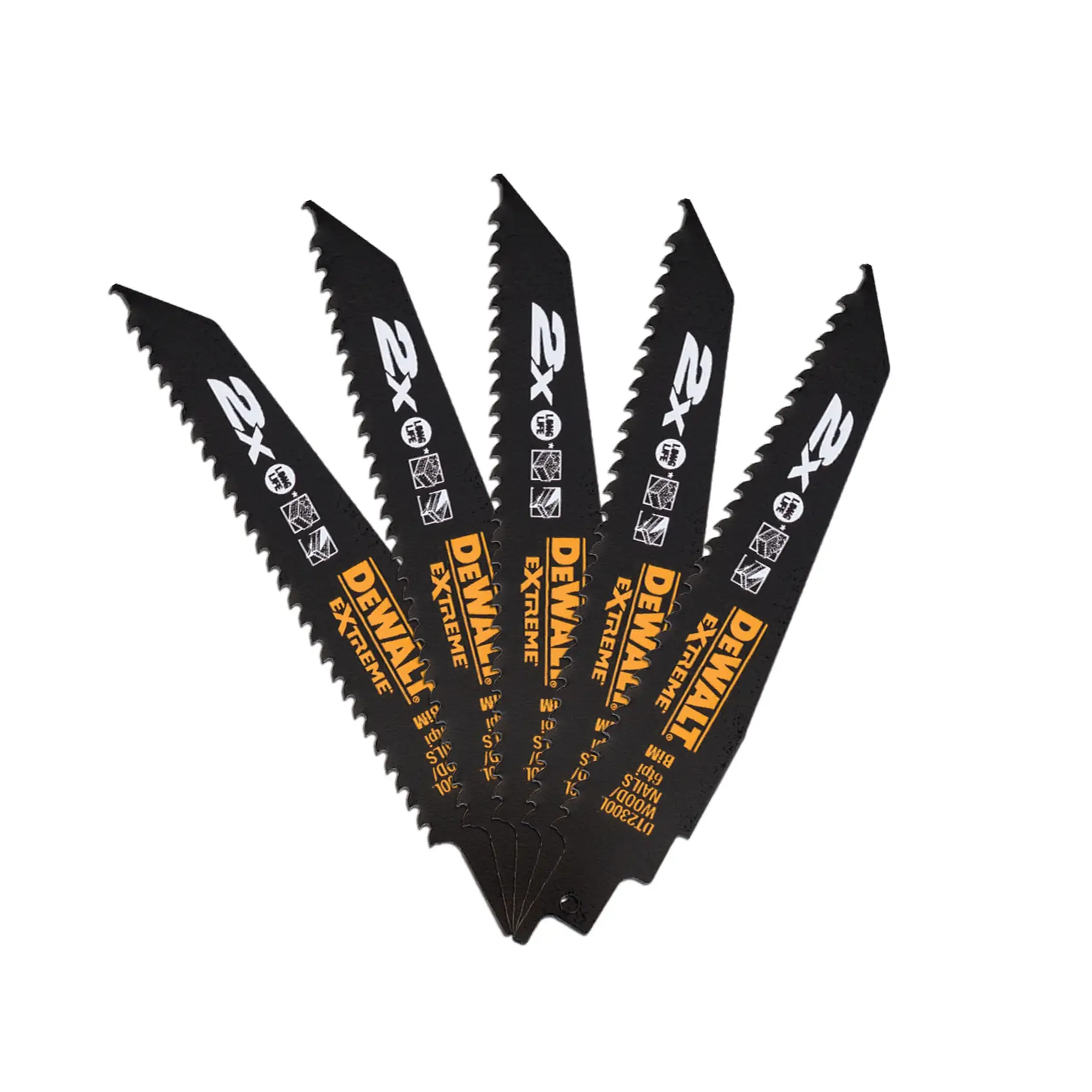 Graphique montrant la marque DEWALT XTREME Sub-Compact Series avec le slogan 'Compact et performance garantie' sur un fond jaune.