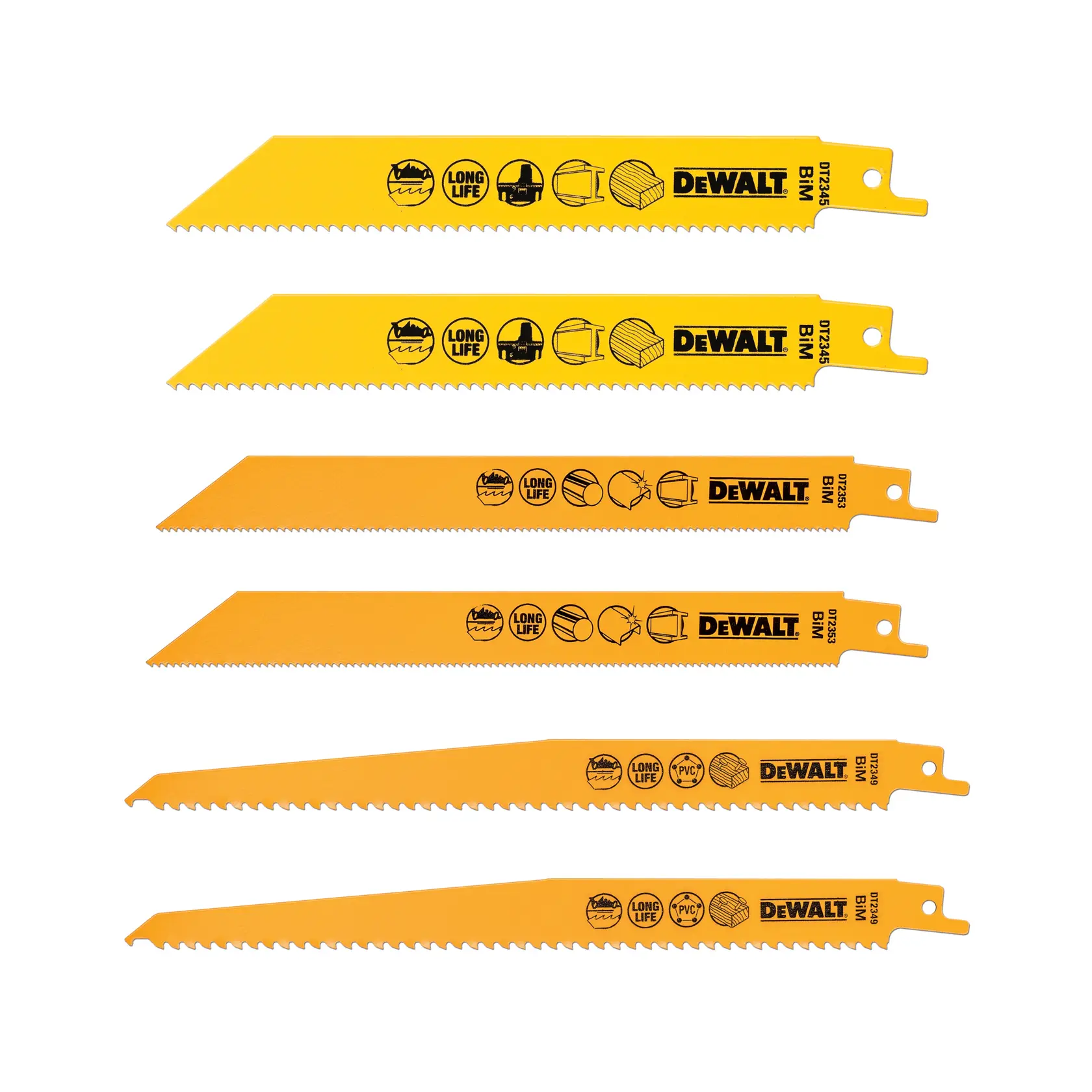 Coffret de 6 lames pour scie sabre