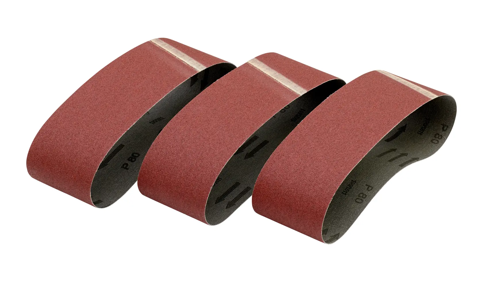 Abrasif pour ponceuses a bande - multi-usages pour bois / peinture / métal grain 80 - 75 x 533 mm