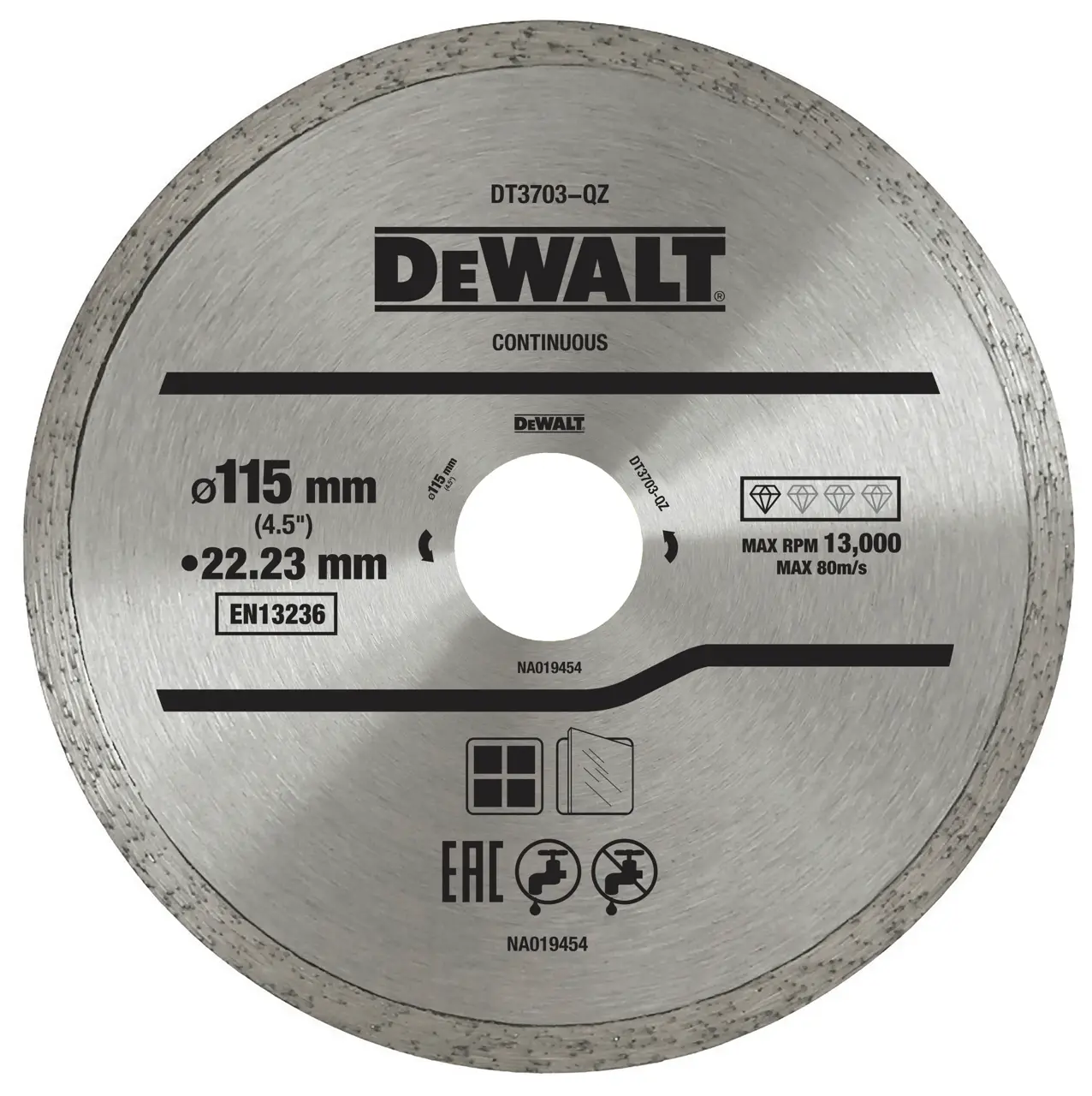 Disque à jante continue pour béton, brique et pierre 115 x 22,2 mm