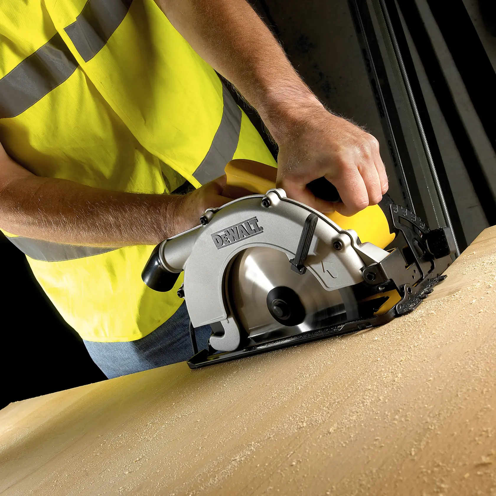 Graphic showing DEWALT XTREME Sub-Compact Series branding with the slogan 'Compact and Performance Packed' on a yellow background.