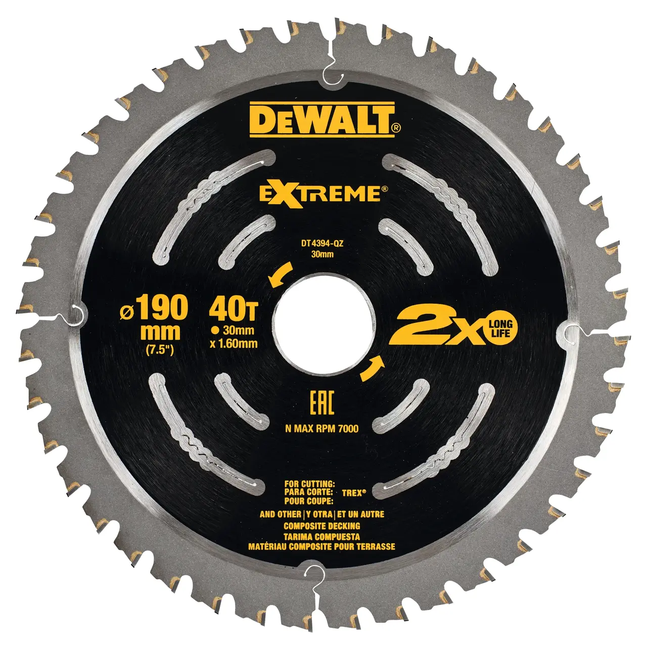 Lame de scie circulaire portative Extreme, 190 x 30 mm, 40 dents