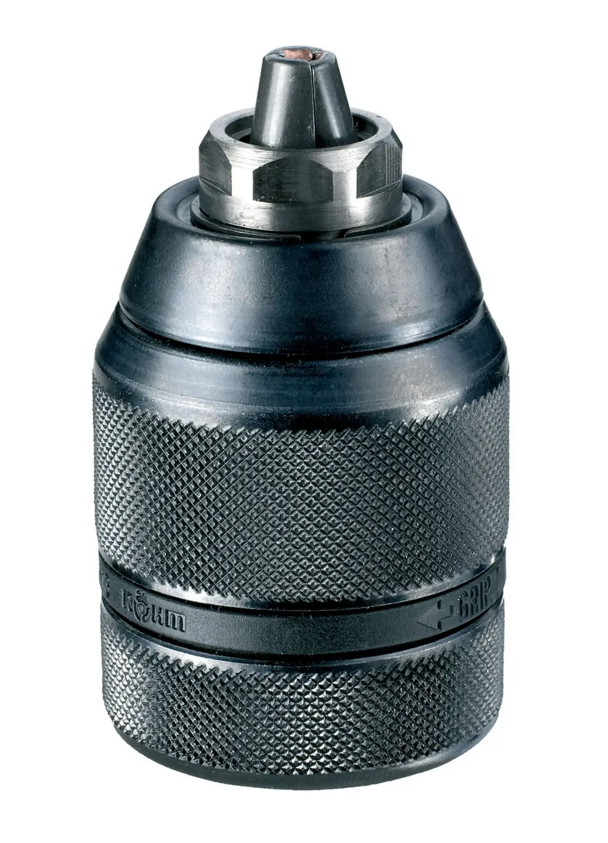 Mandrin en métal DEWALT DT7044 à prise texturée, pour fixer des forets sur des perceuses électriques.