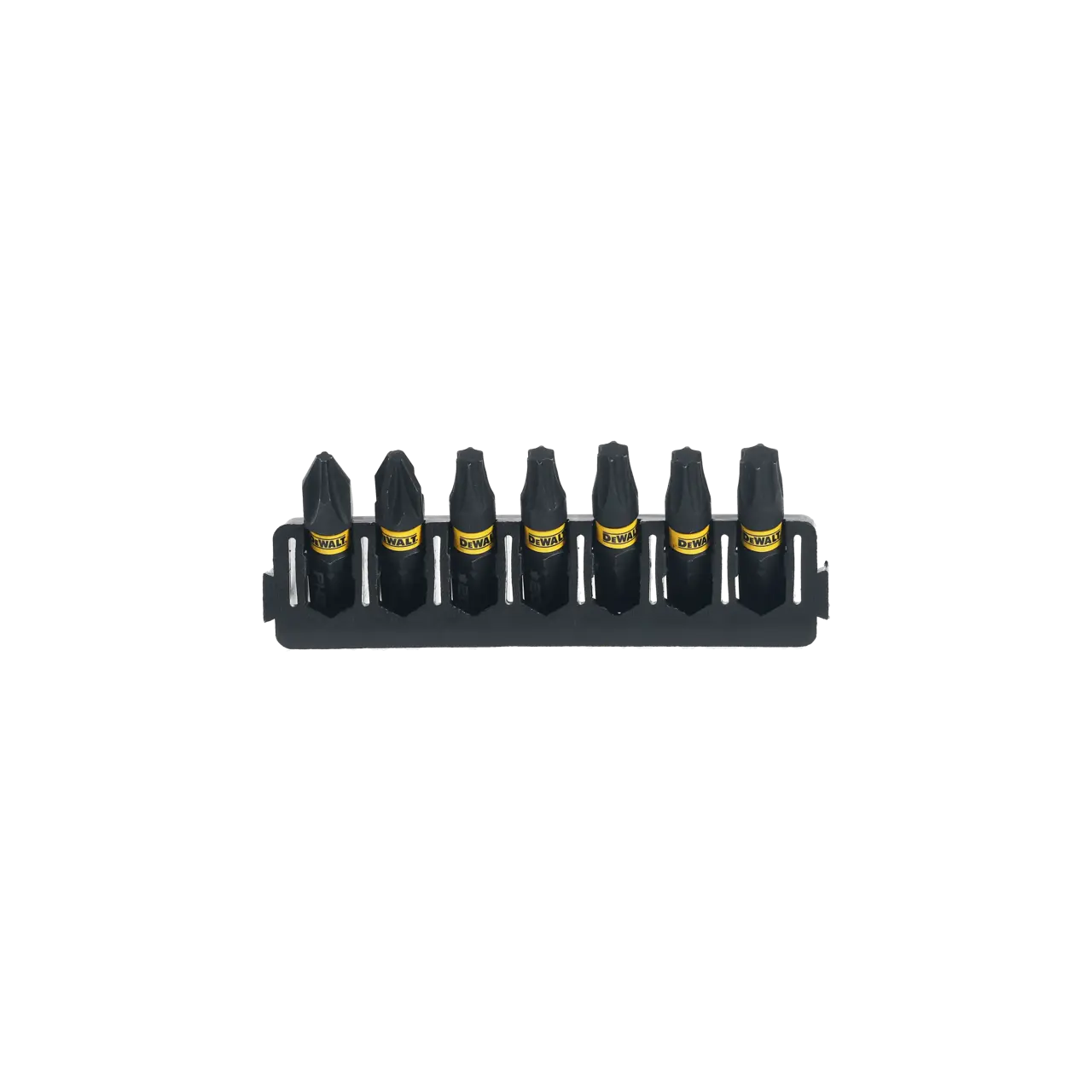 Barrette de 7 embouts de vissage Phillips/Pozidriv/Torx impact torsion 25 mm : PH2, PZ2, T20 (X2), T25 (X2), T30